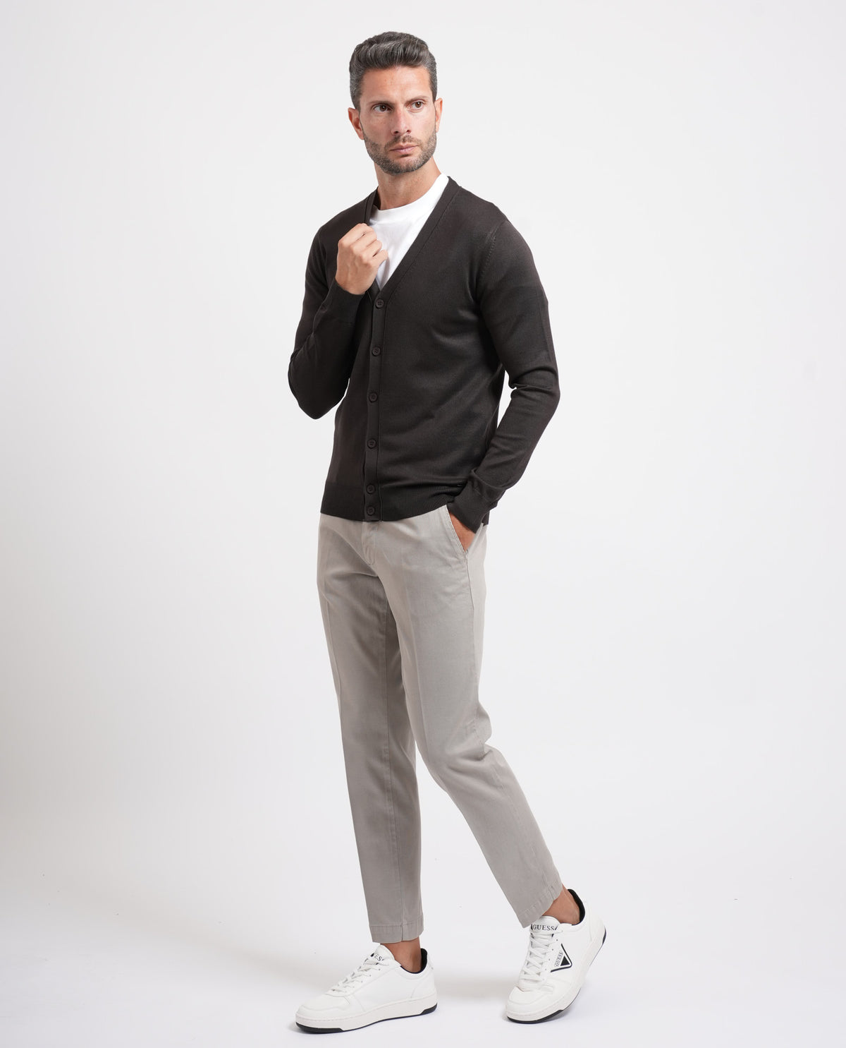 Cardigan uomo Sette/Mezzo con bottoni 