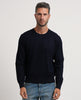 Settemezzo men's crew neck sweater with all-over details