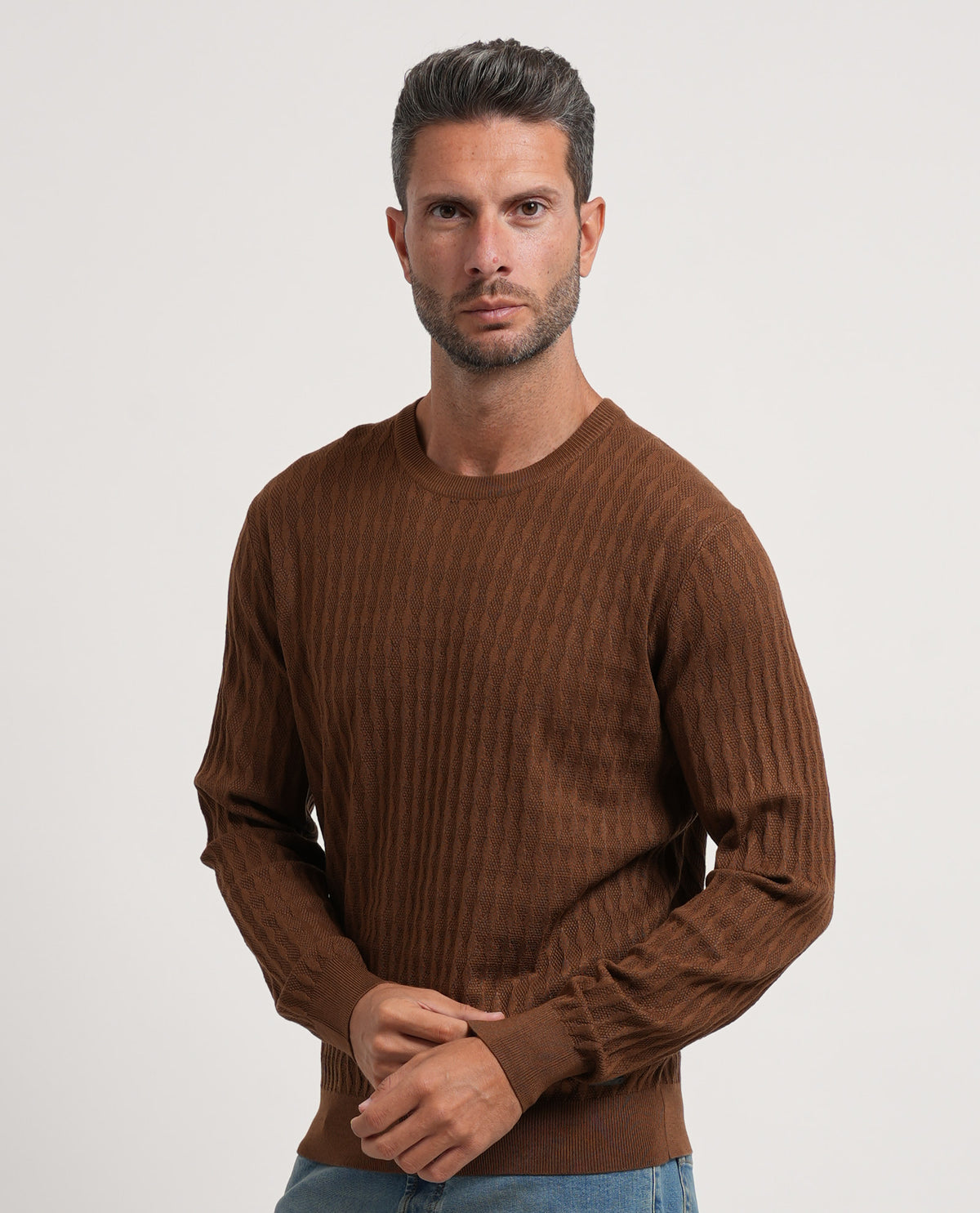 Maglione girocollo uomo Settemezzo con dettagli all-over 