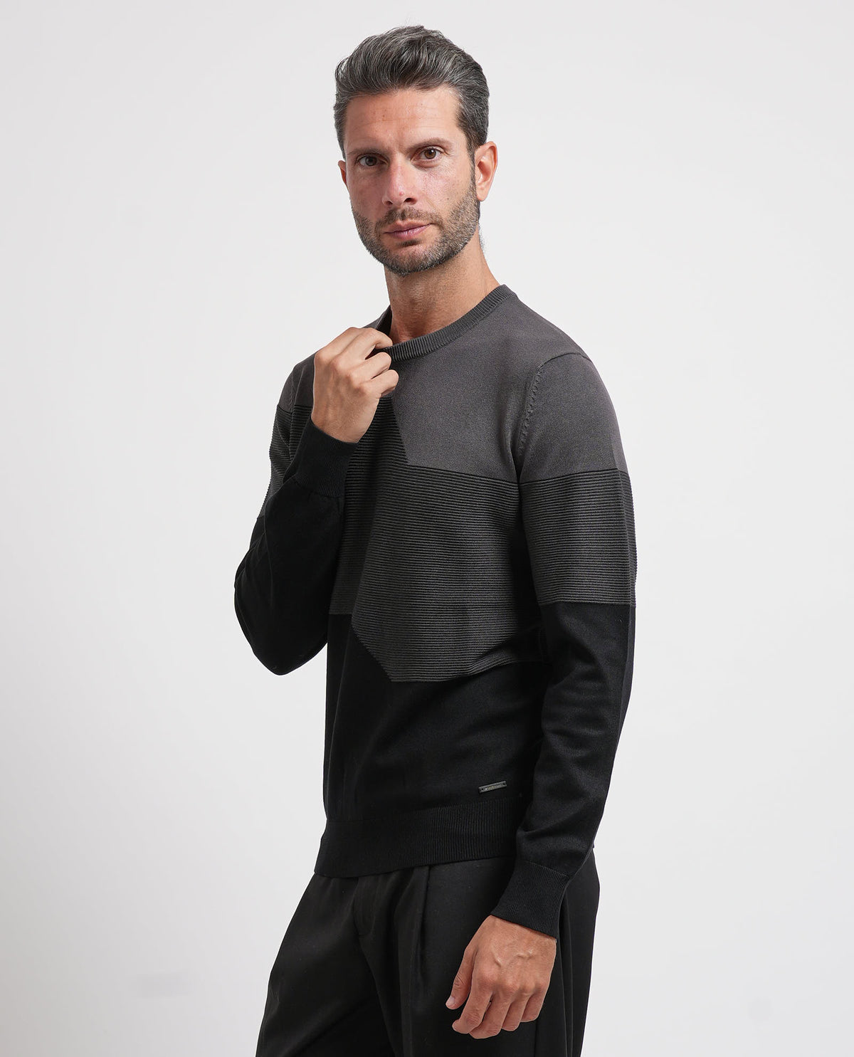 Maglione uomo Settemezzo color block 
