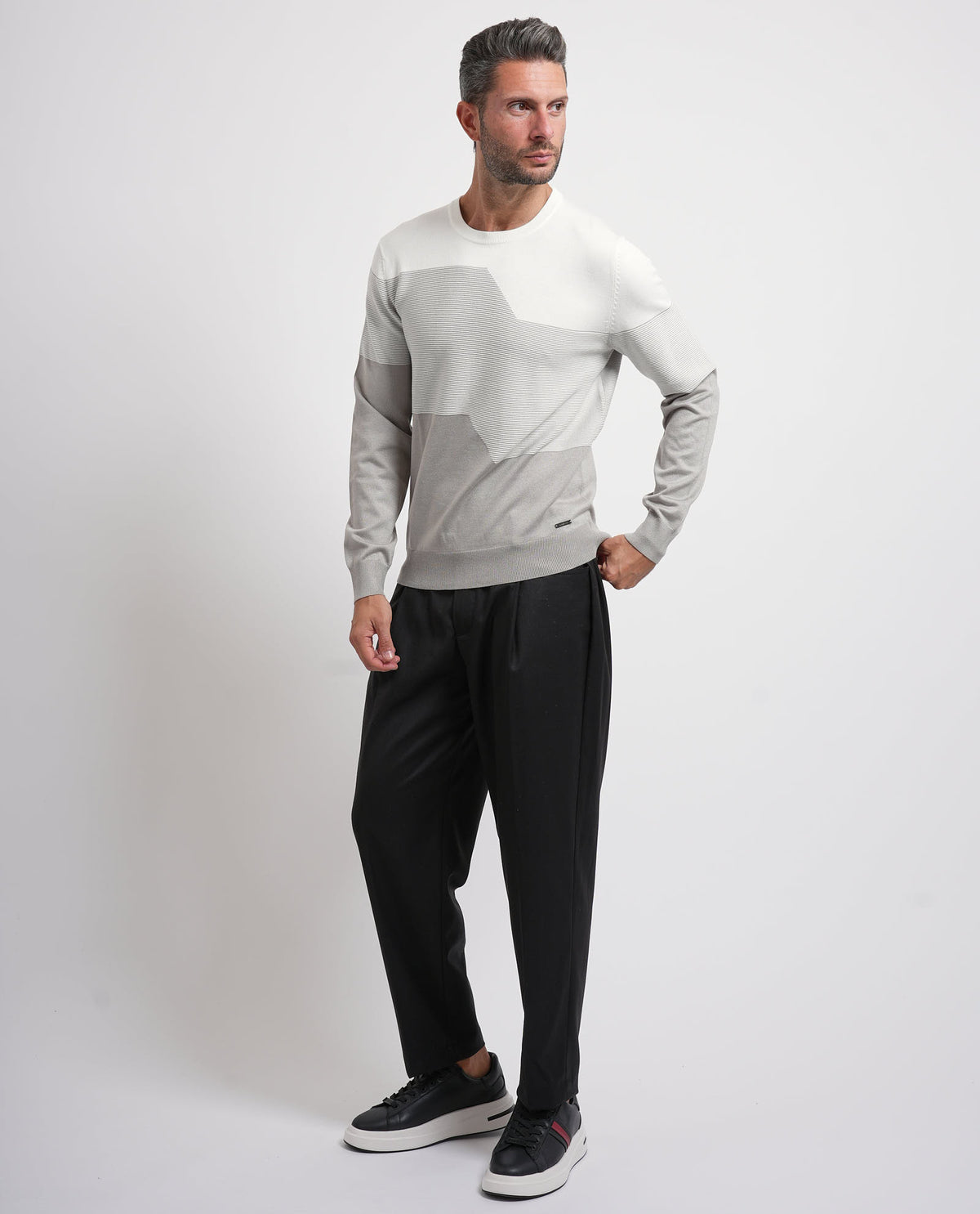 Maglione uomo Settemezzo color block 