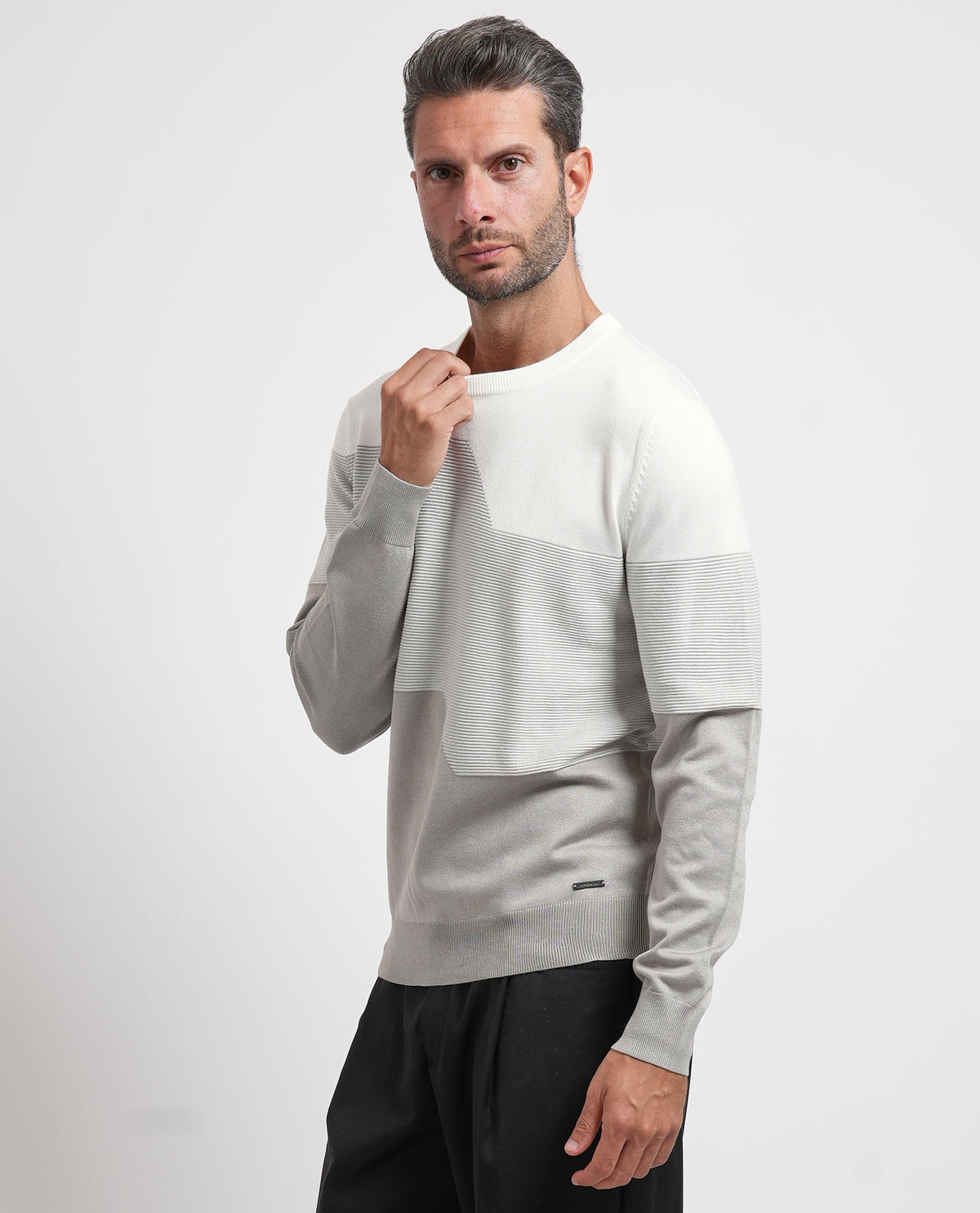 Maglione uomo Settemezzo color block 