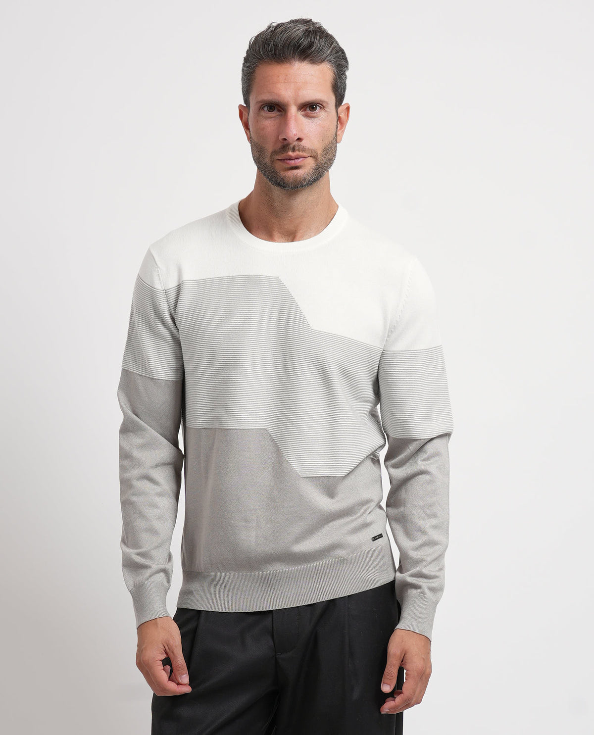 Maglione uomo Settemezzo color block 