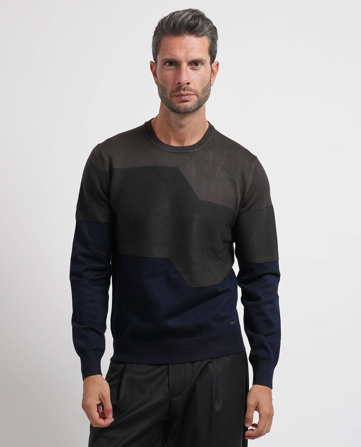 Maglione uomo Settemezzo color block 