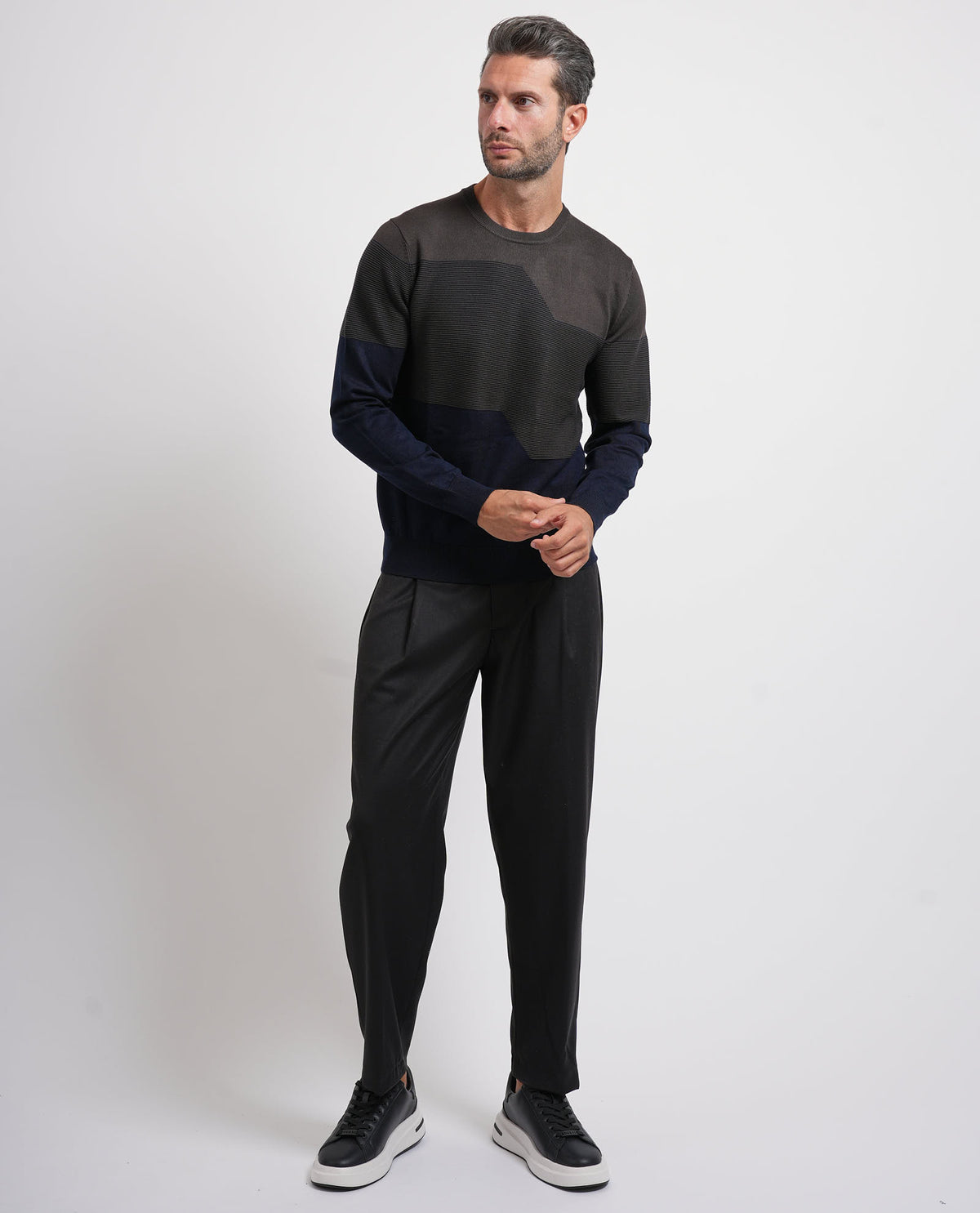 Maglione uomo Settemezzo color block 