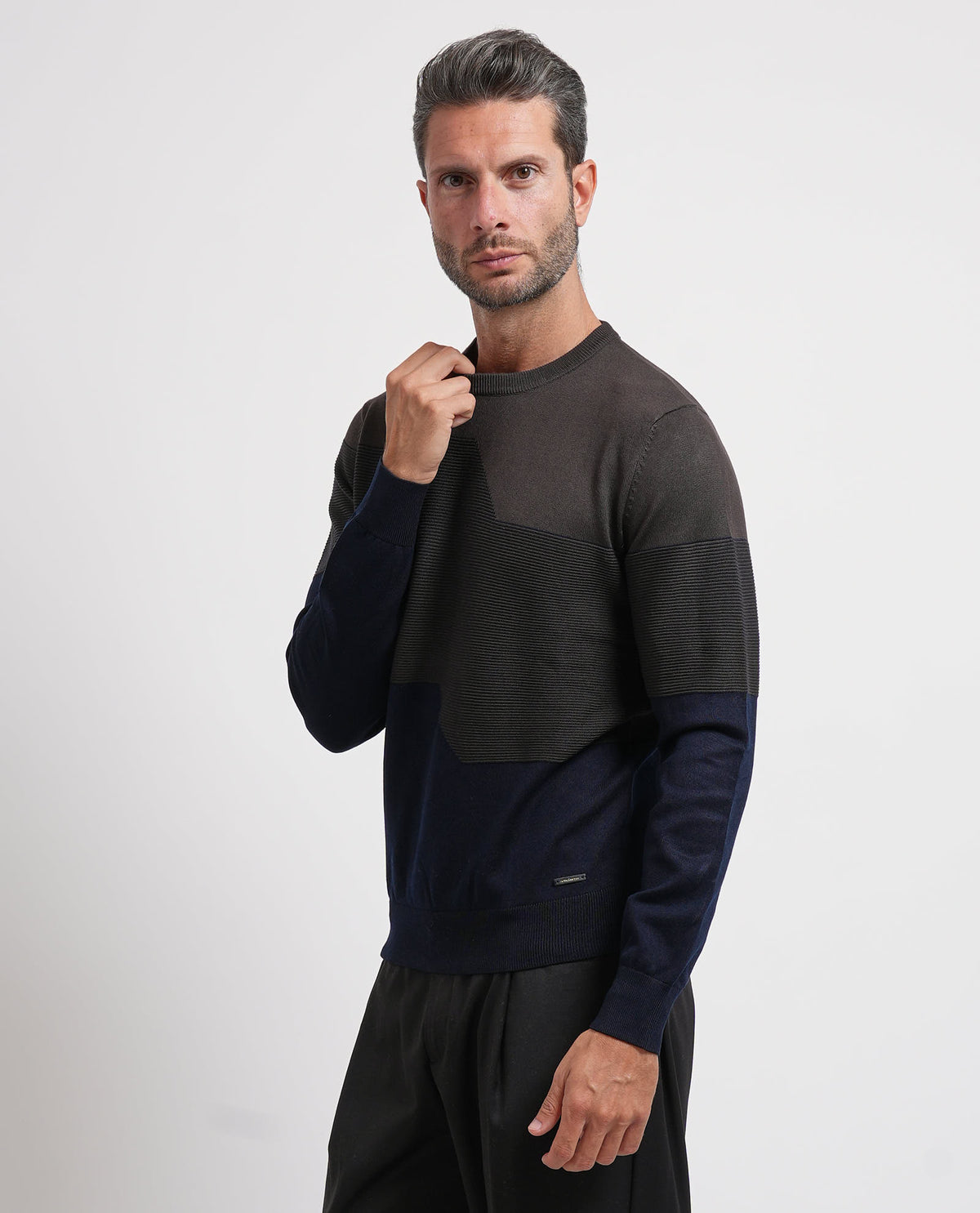 Maglione uomo Settemezzo color block 