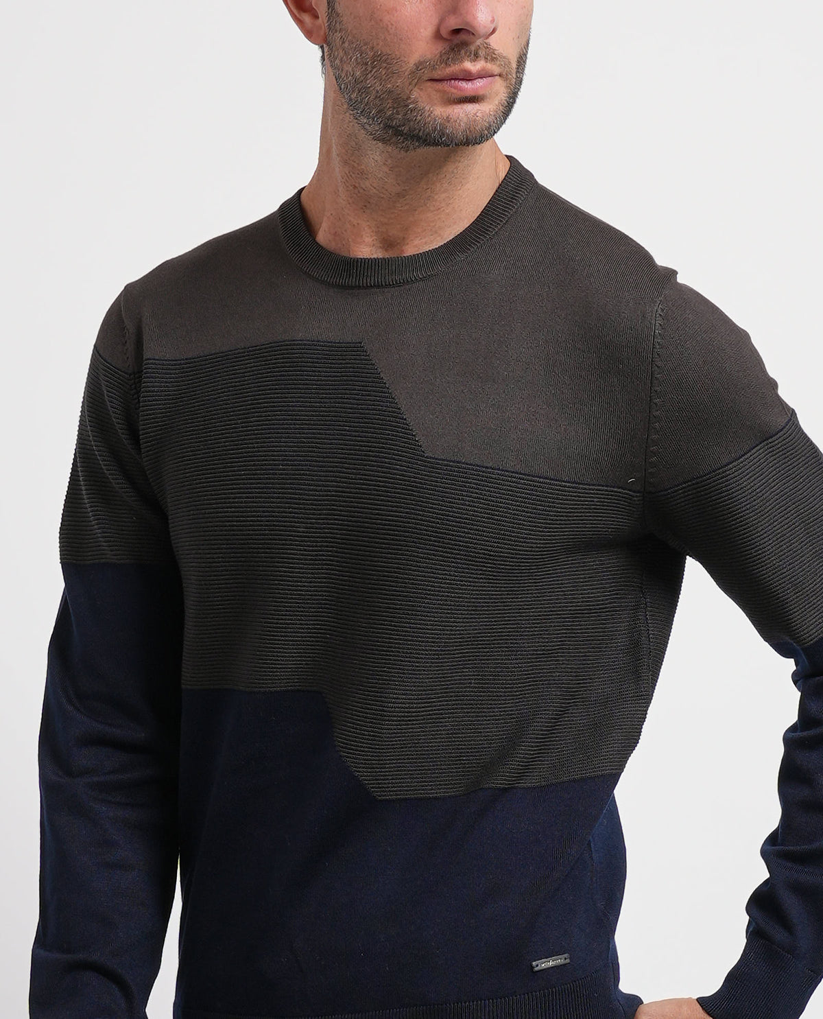Maglione uomo Settemezzo color block 