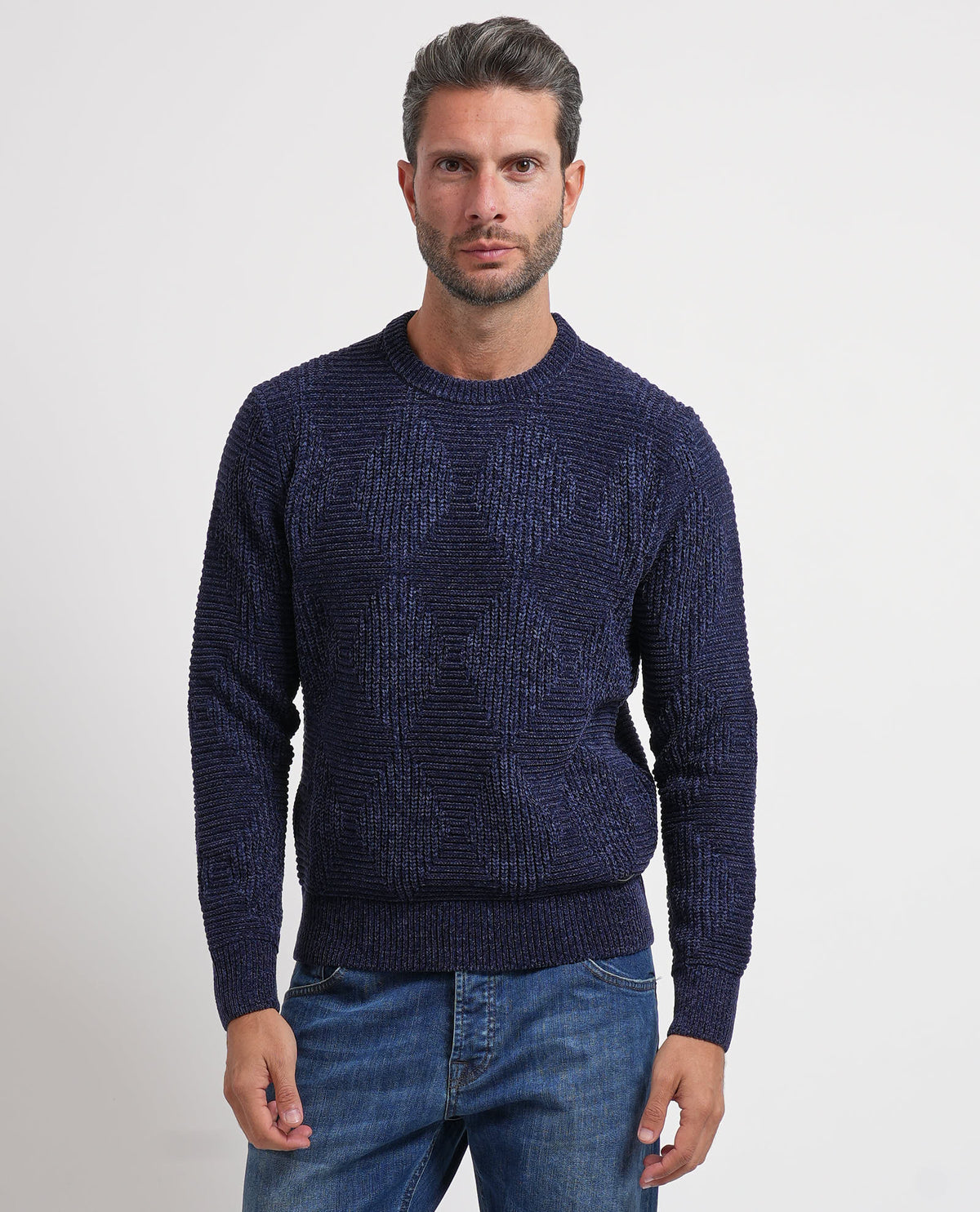 Maglione uomo Settemezzo fantasia geometrica 