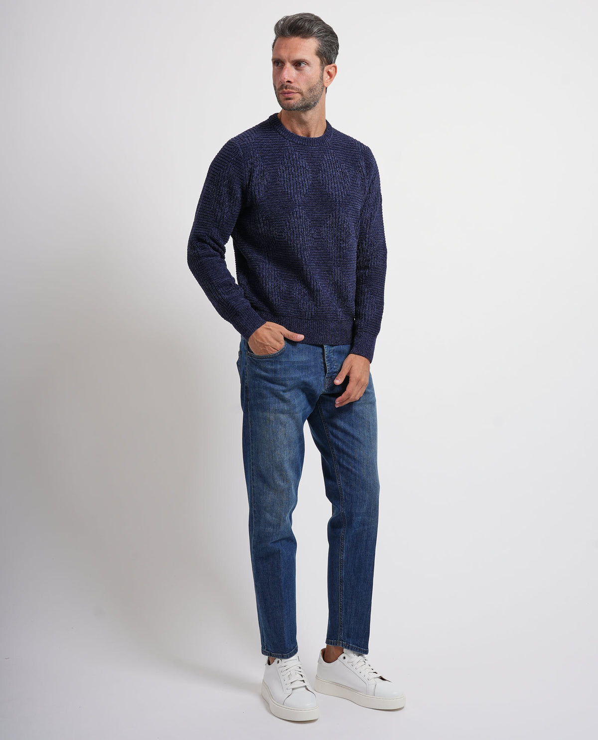 Maglione uomo Settemezzo fantasia geometrica 