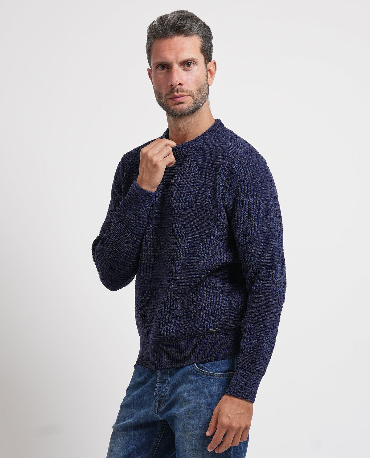 Maglione uomo Settemezzo fantasia geometrica 