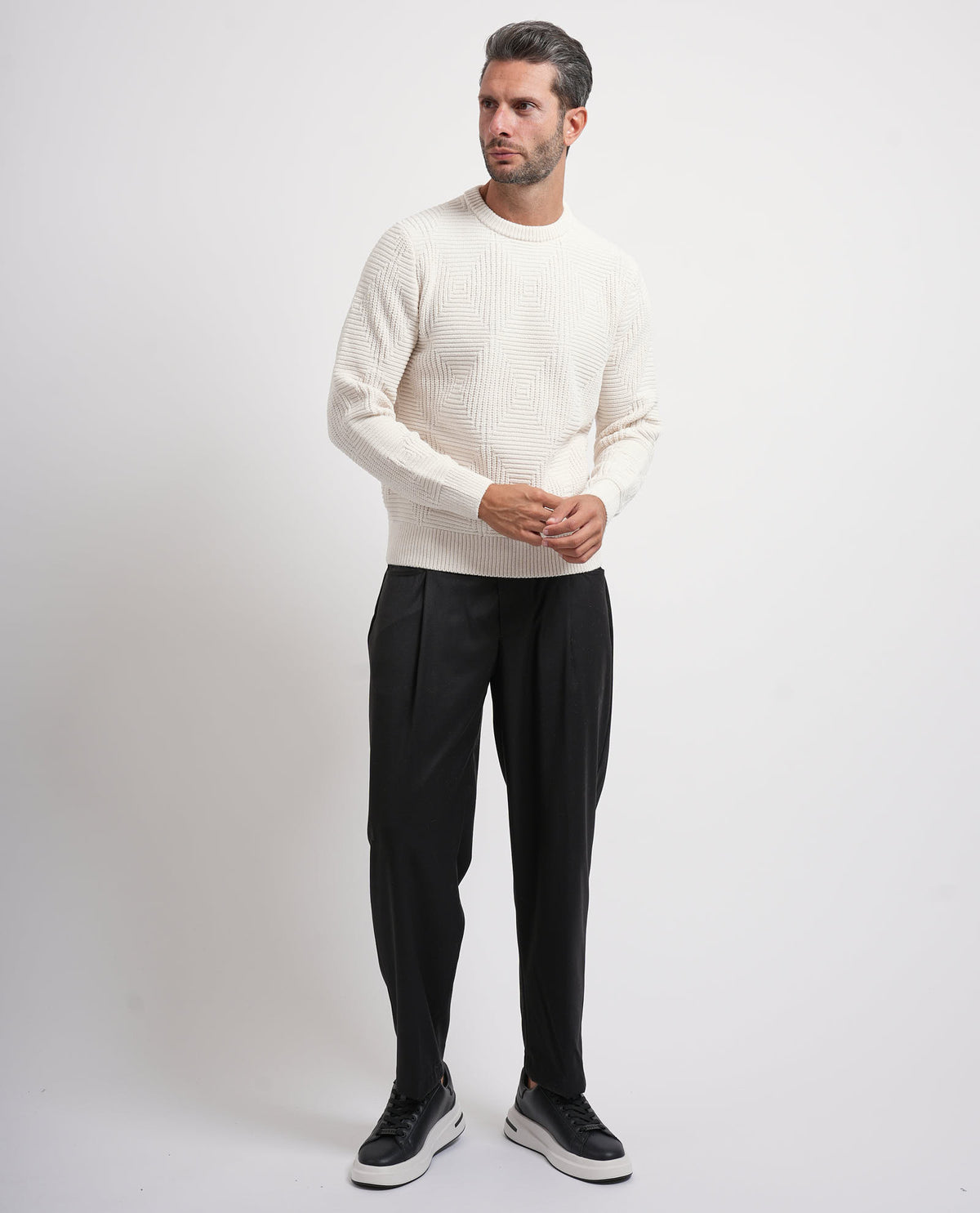 Maglione uomo Settemezzo fantasia geometrica 