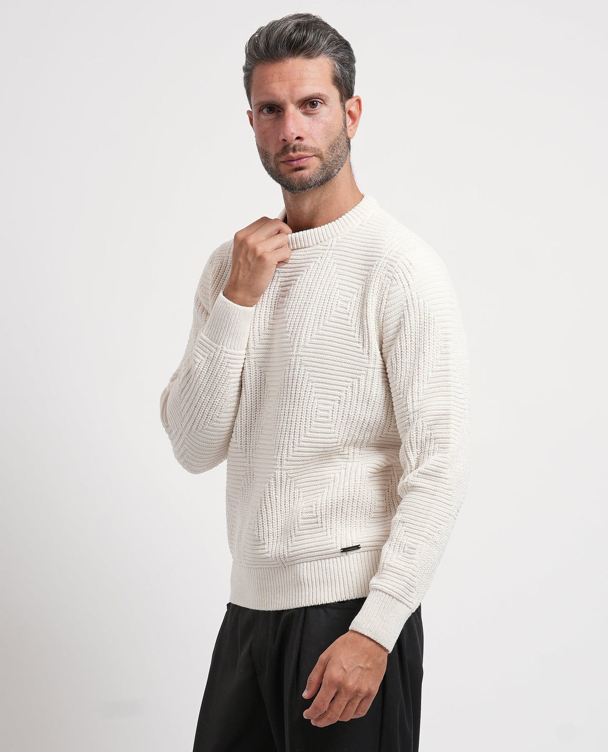 Maglione uomo Settemezzo fantasia geometrica 