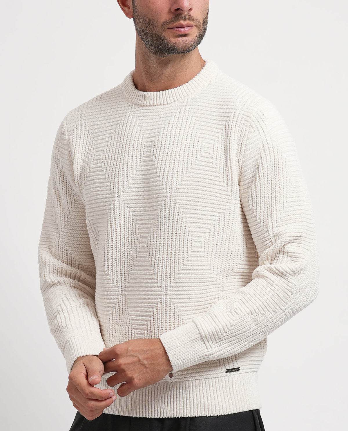 Maglione uomo Settemezzo fantasia geometrica 