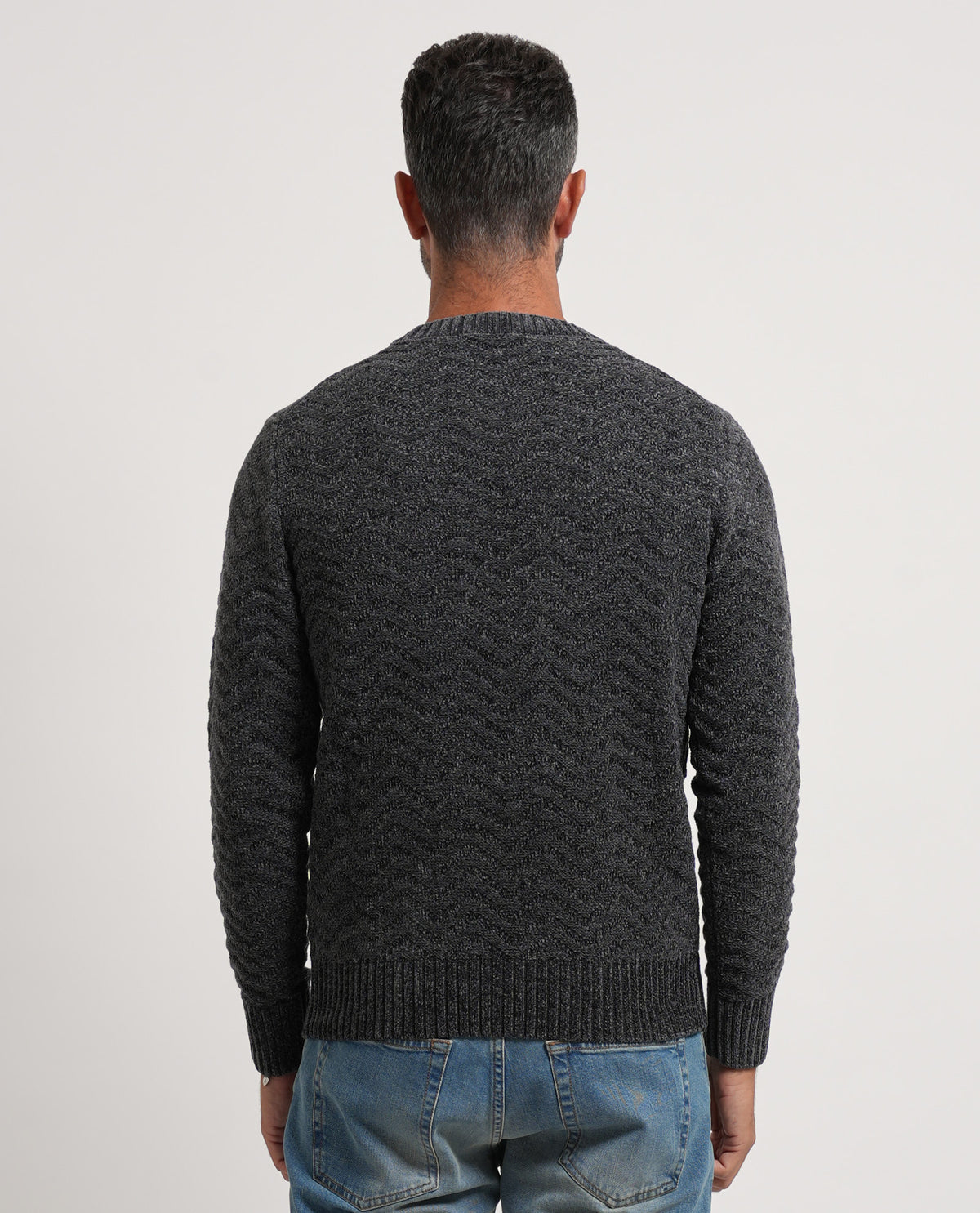 Maglione uomo Settemezzo con orli a costine 