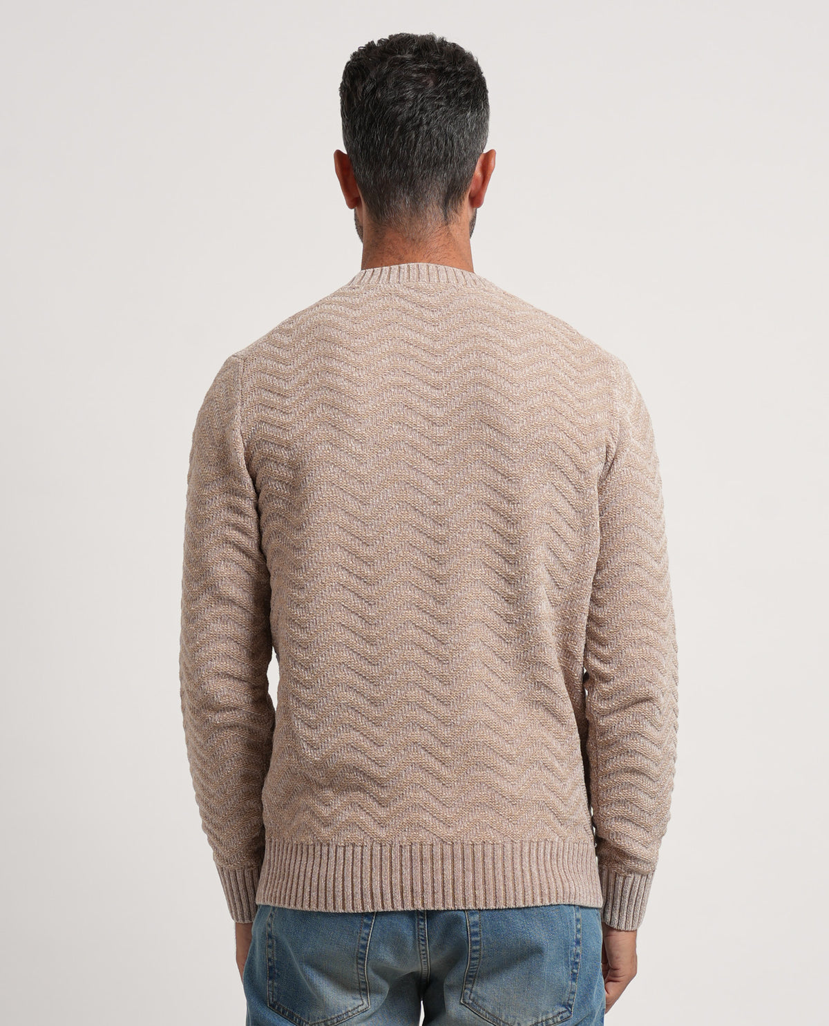 Maglione uomo Settemezzo con orli a costine 