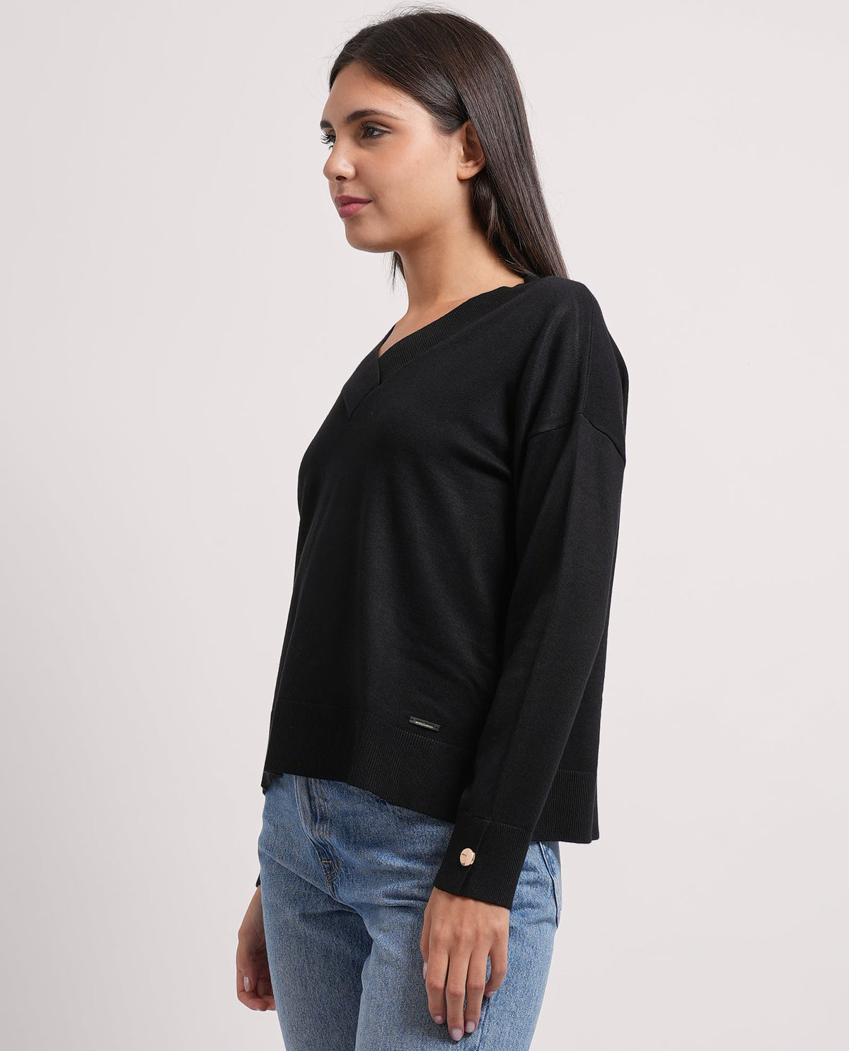 Maglione donna Settemezzo scollo a V 
