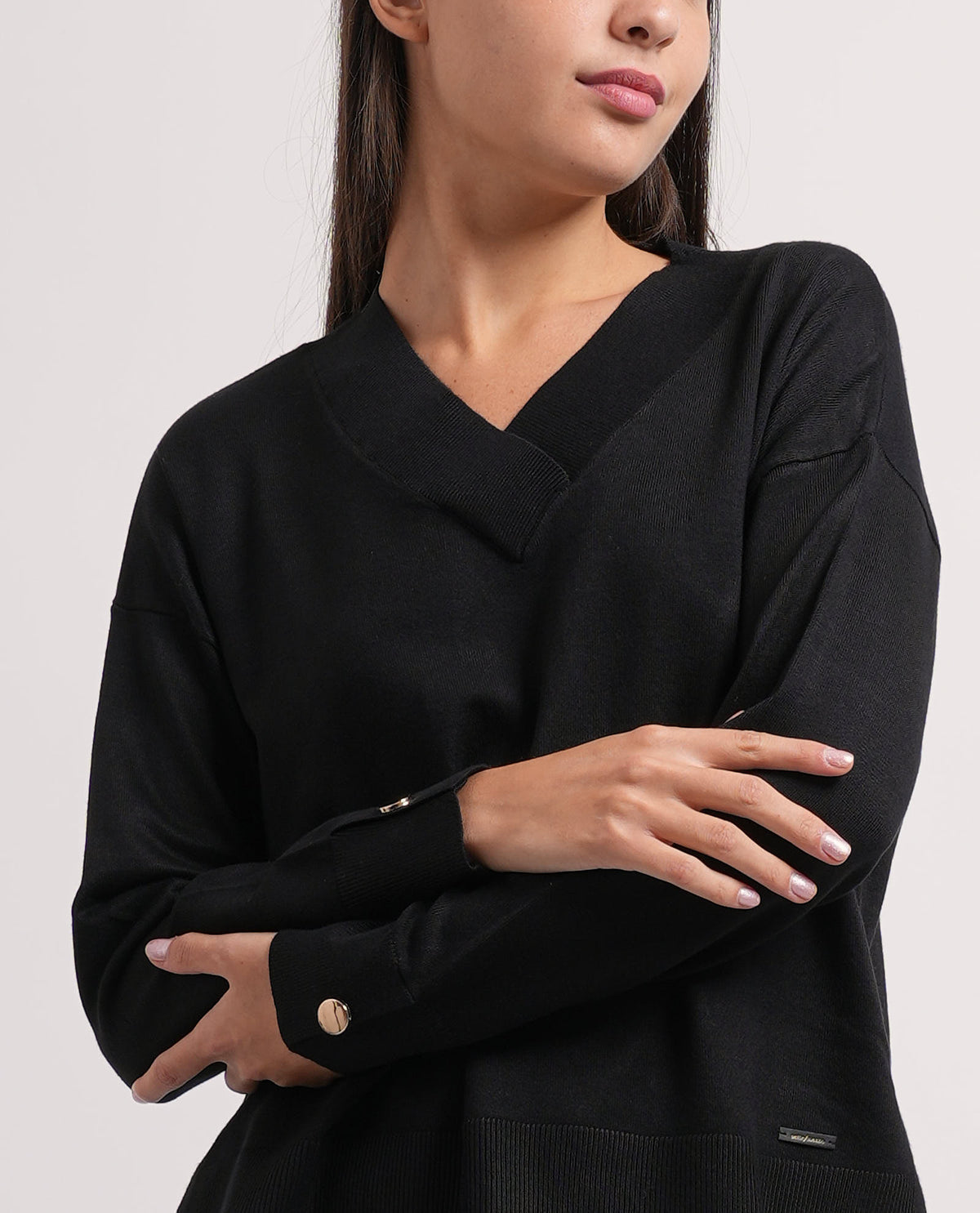 Maglione donna Settemezzo scollo a V 