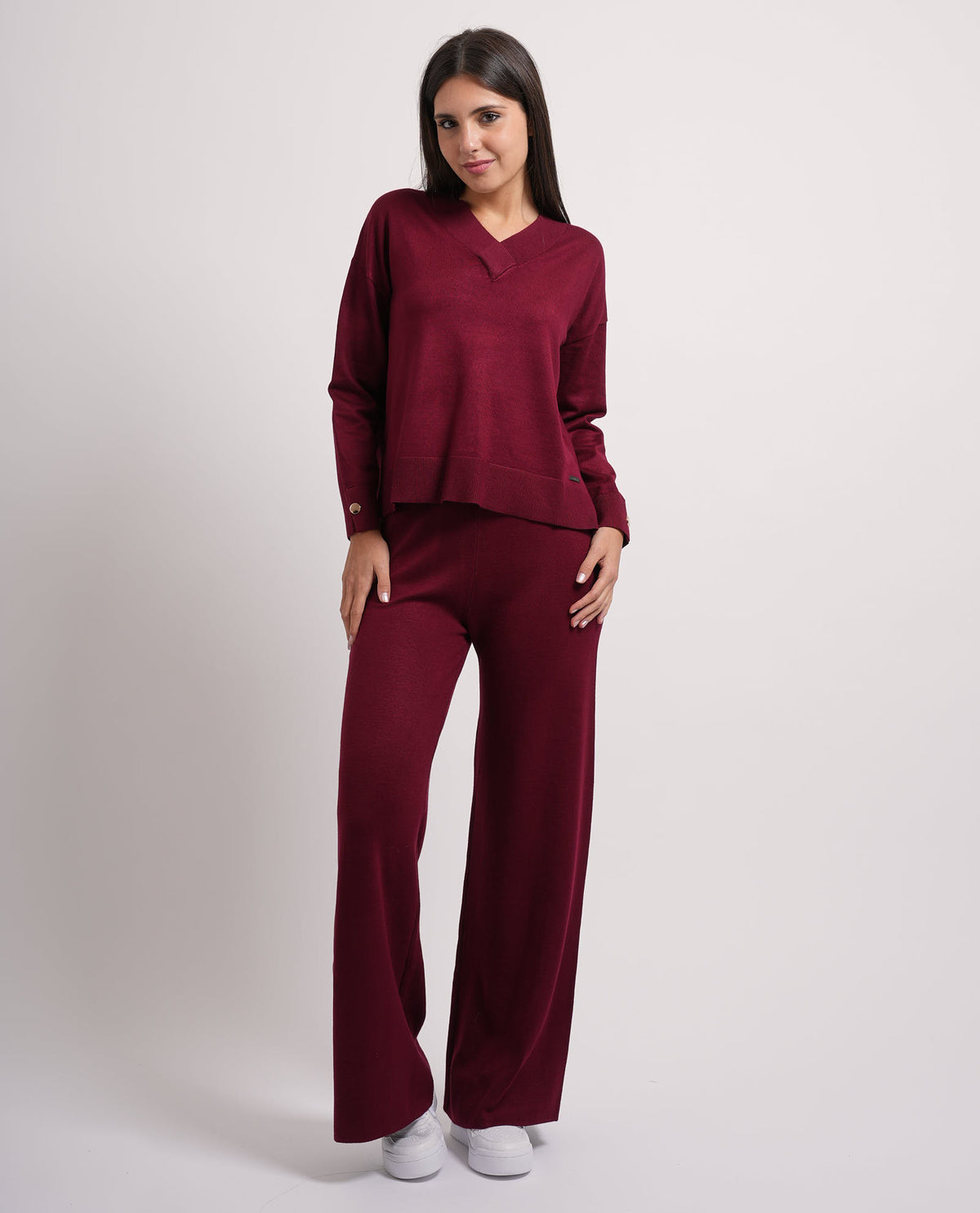 Maglione donna Settemezzo scollo a V 