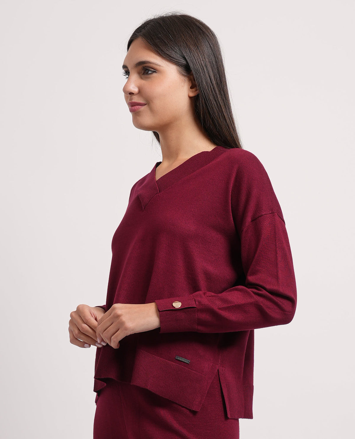 Maglione donna Settemezzo scollo a V 