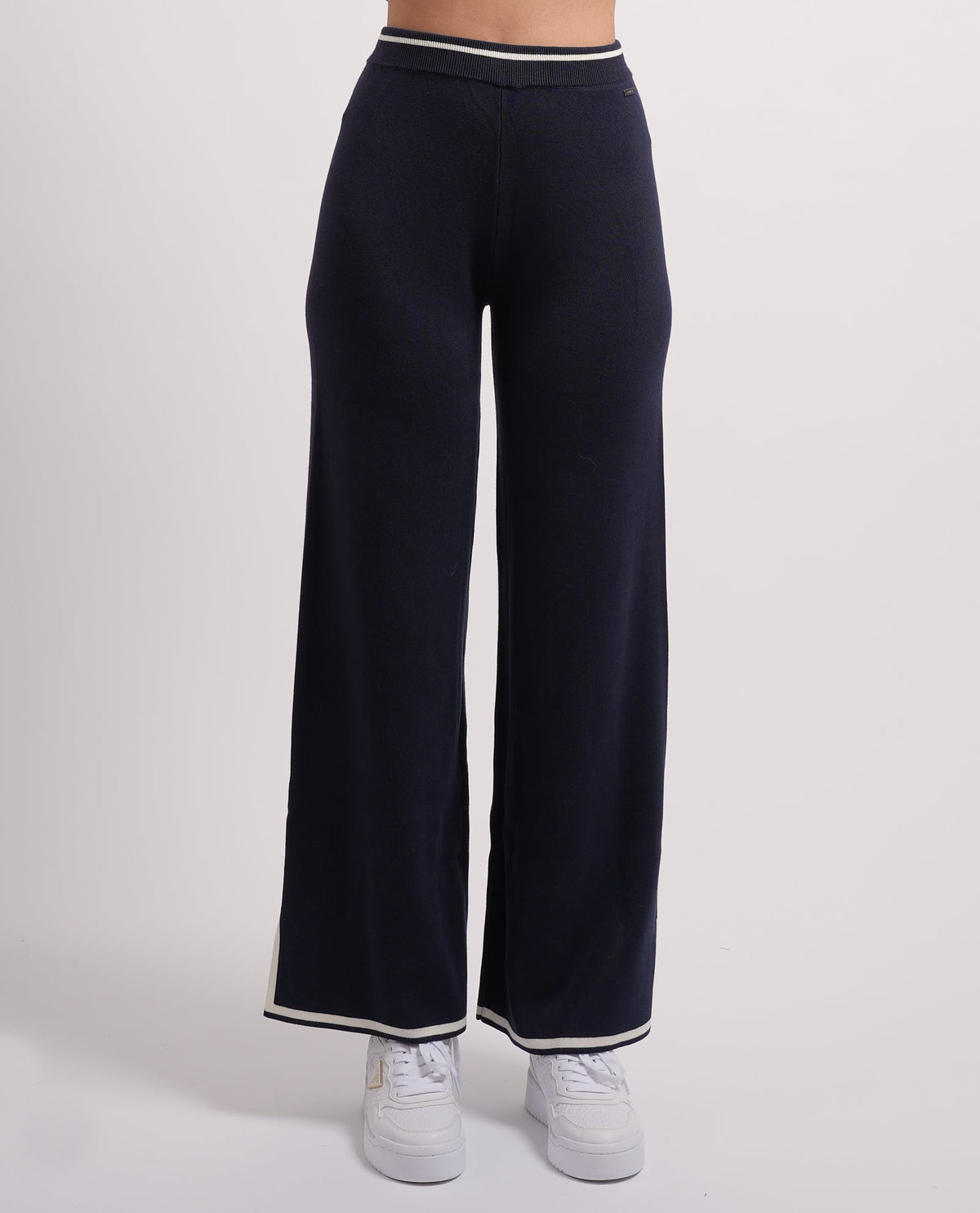 Pantaloni donna Settemezzo con profili a contrasto 