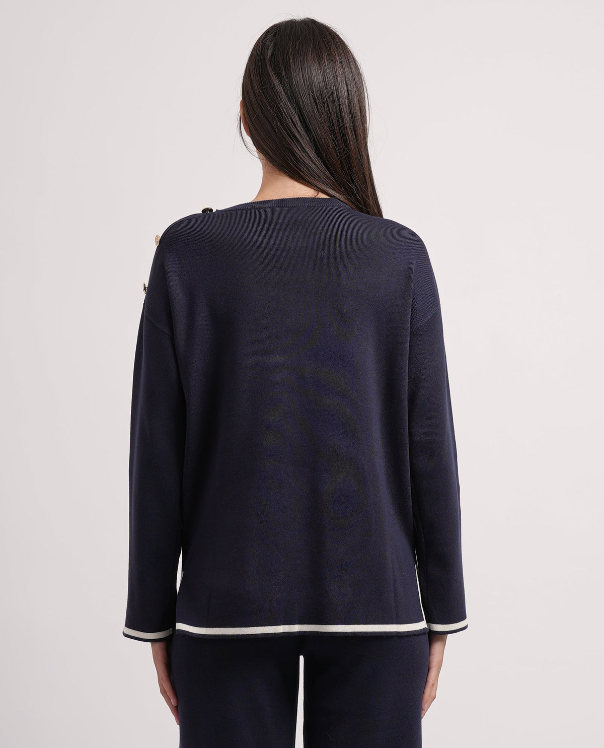 Maglia donna Settemezzo con righe a contrasto 