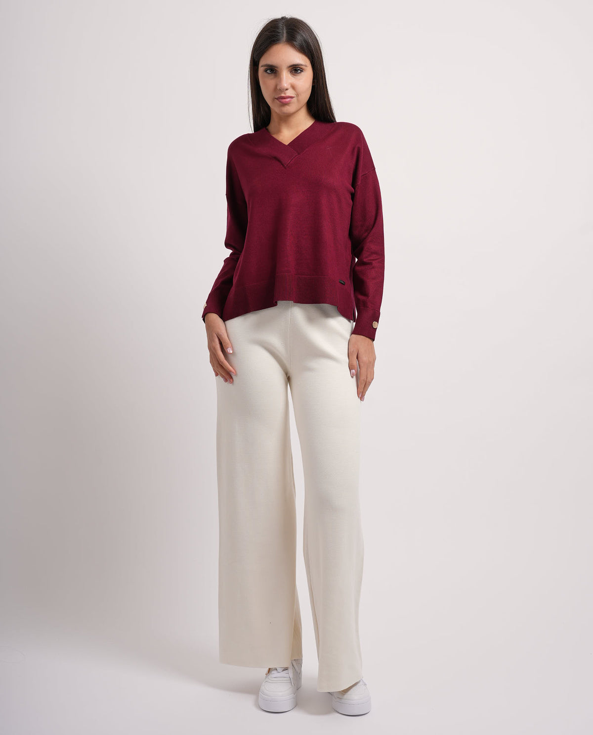Pantaloni donna Settemezzo a gamba ampia 