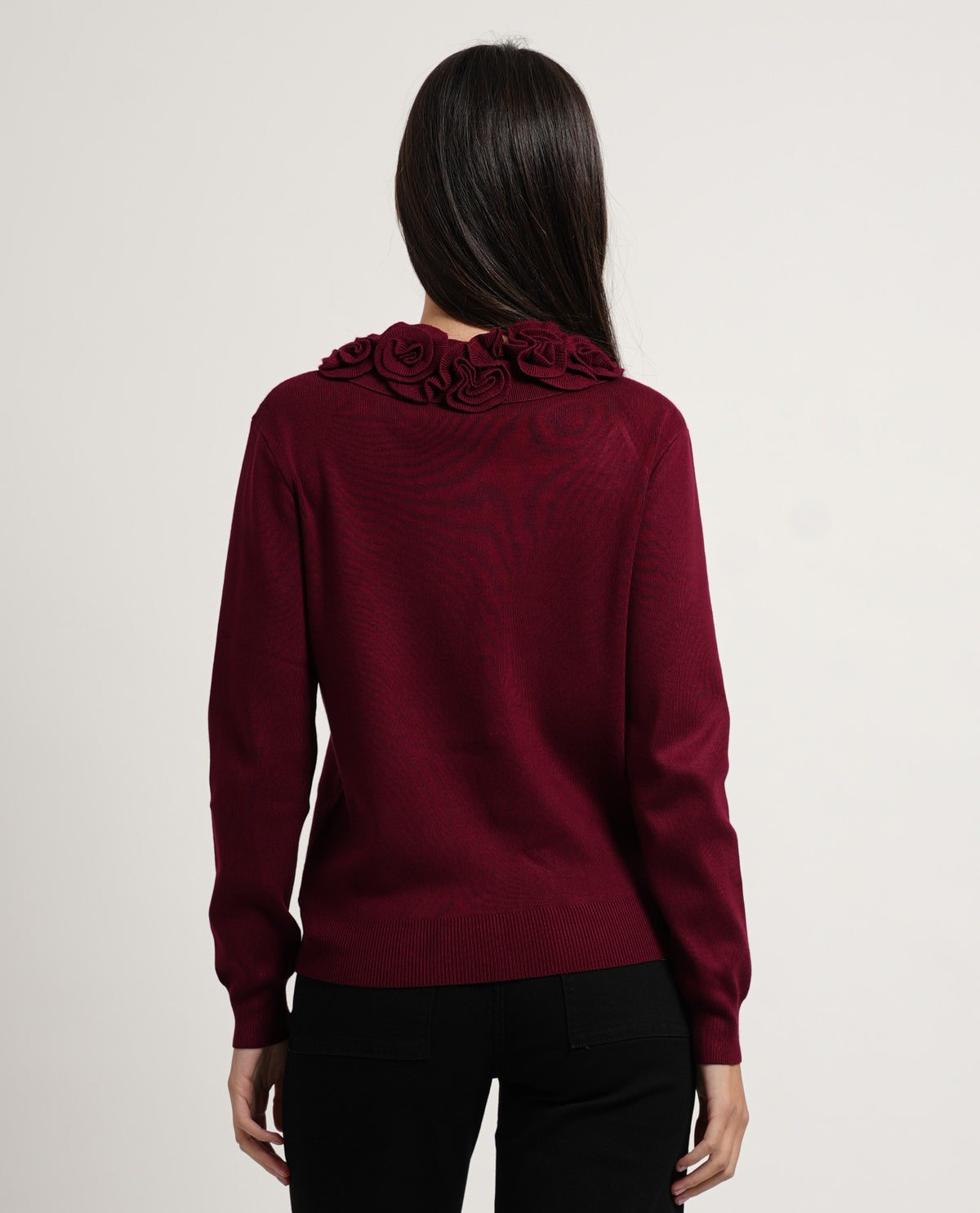 Cardigan donna Settemezzo con collo decorativo 