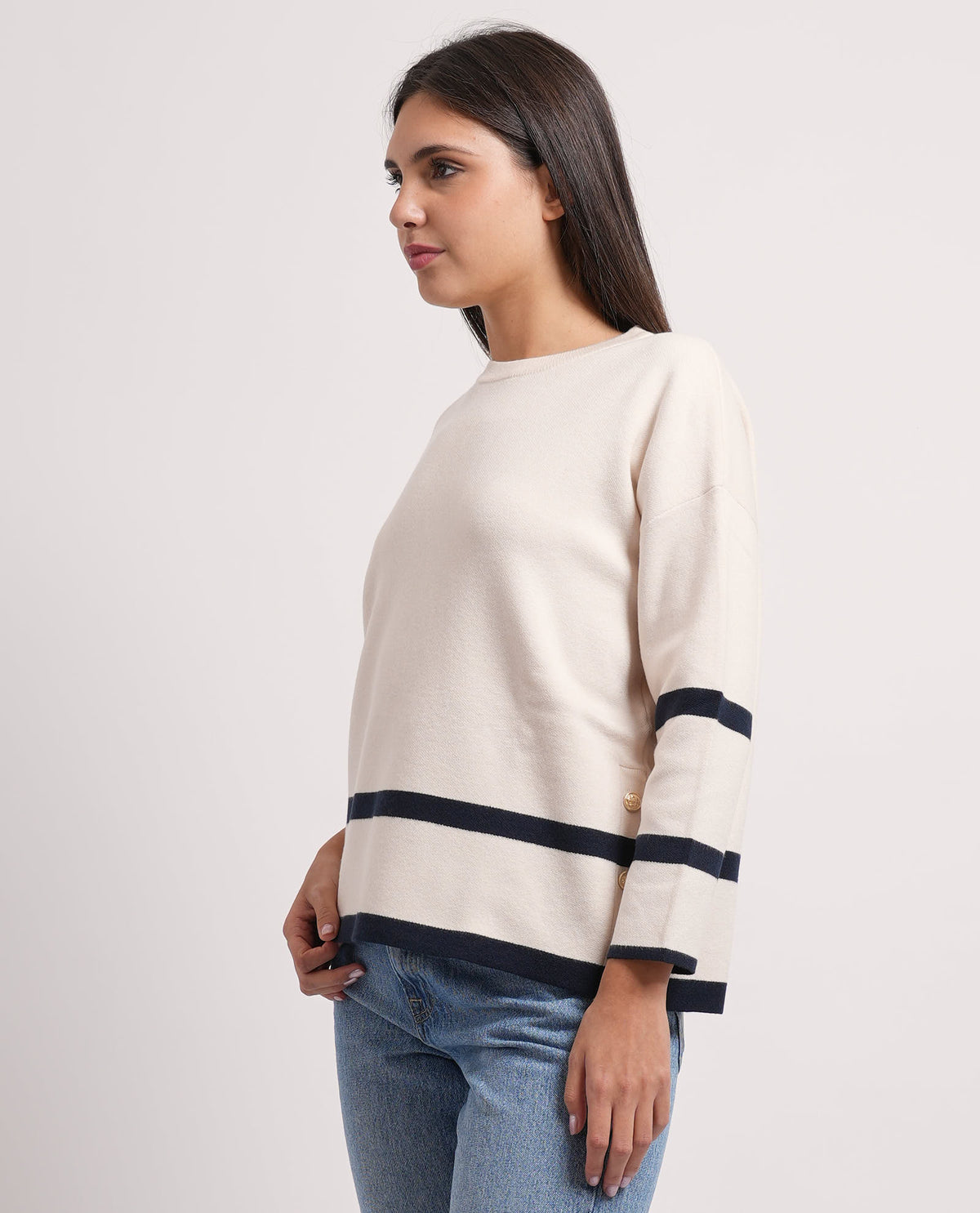 Maglione donna Sette/Mezzo con manica a 3/4<BR/> 