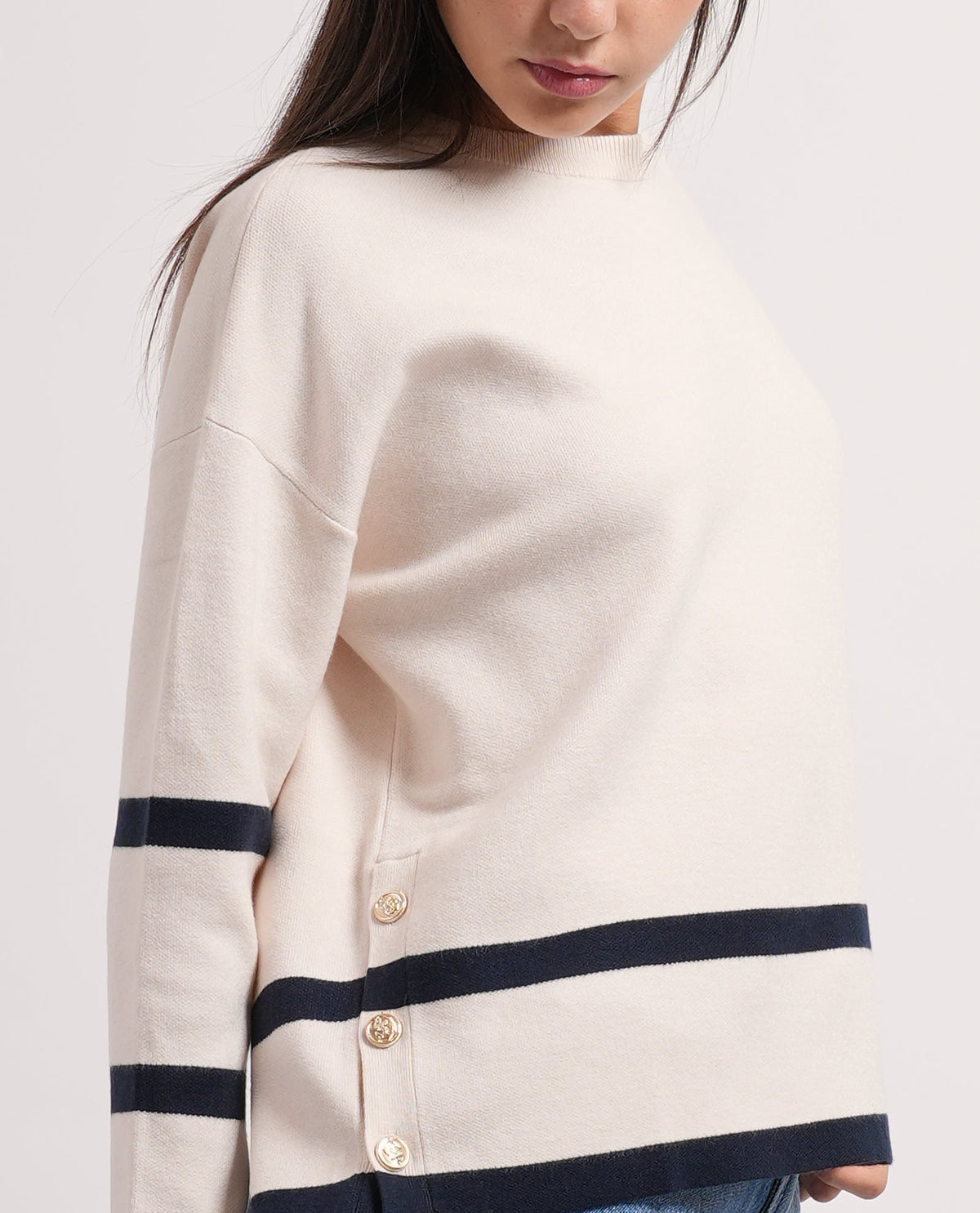 Maglione donna Sette/Mezzo con manica a 3/4<BR/> 