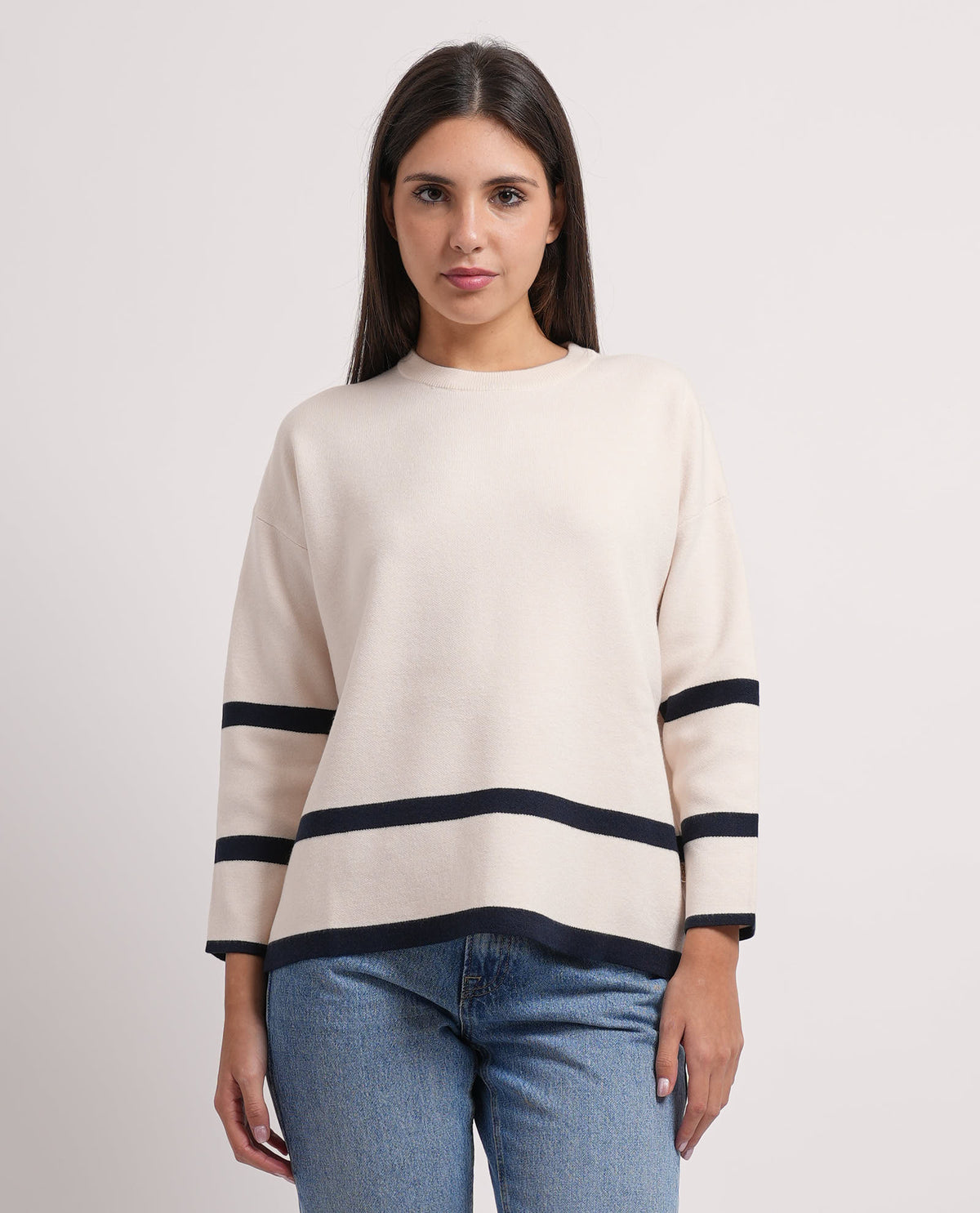 Maglione donna Sette/Mezzo con manica a 3/4<BR/> 