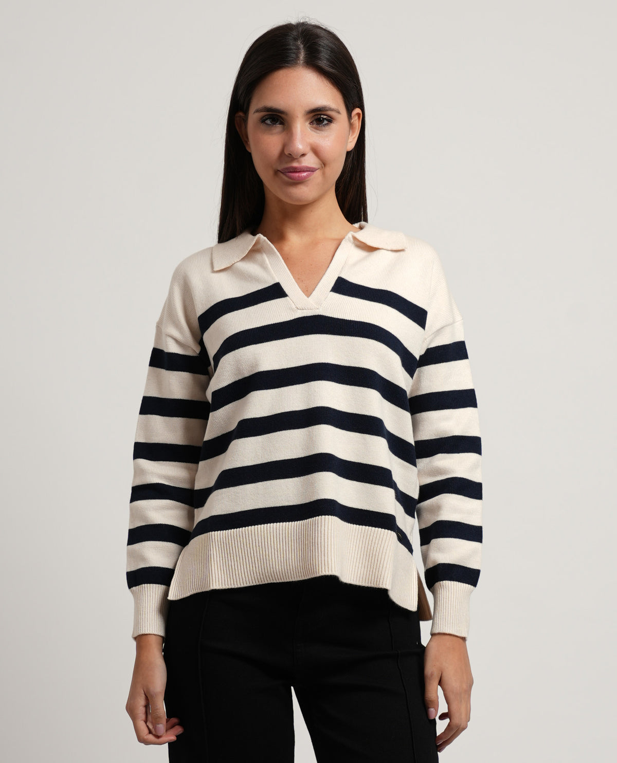 Maglione donna SetteMezzo con collo a polo 