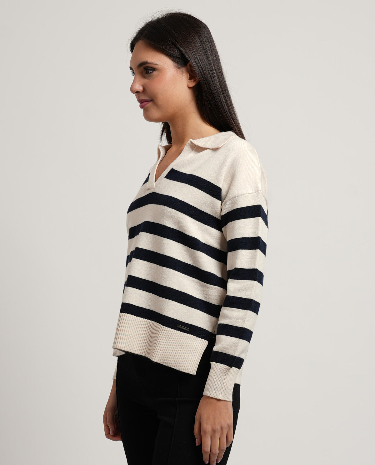 Maglione donna SetteMezzo con collo a polo 