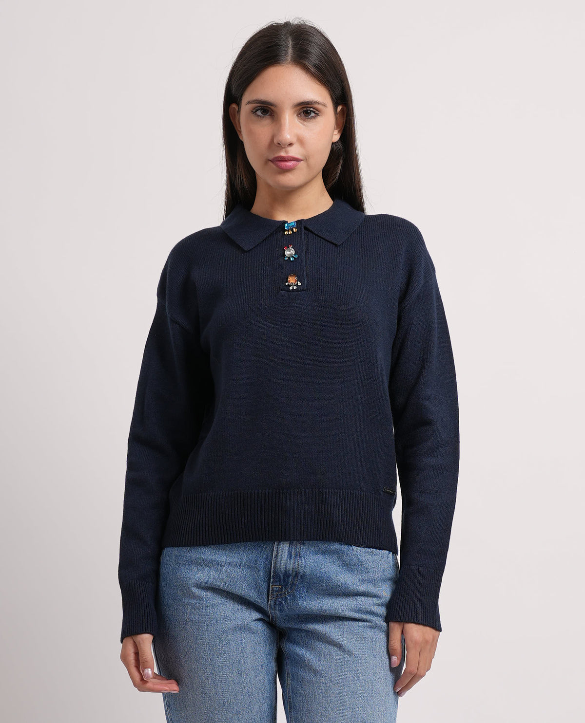 Maglia donna Settemezzo colletto a polo 