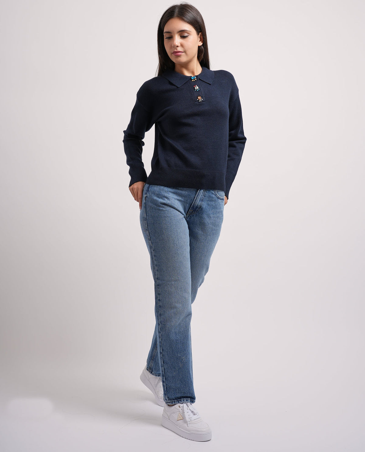 Maglia donna Settemezzo colletto a polo 