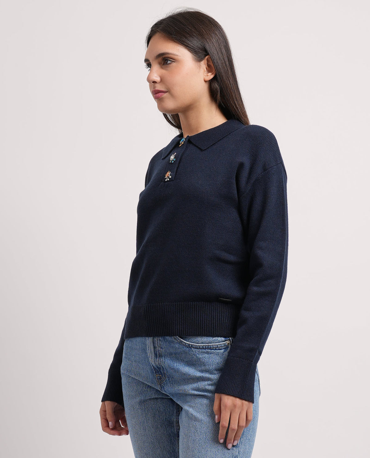 Maglia donna Settemezzo colletto a polo 