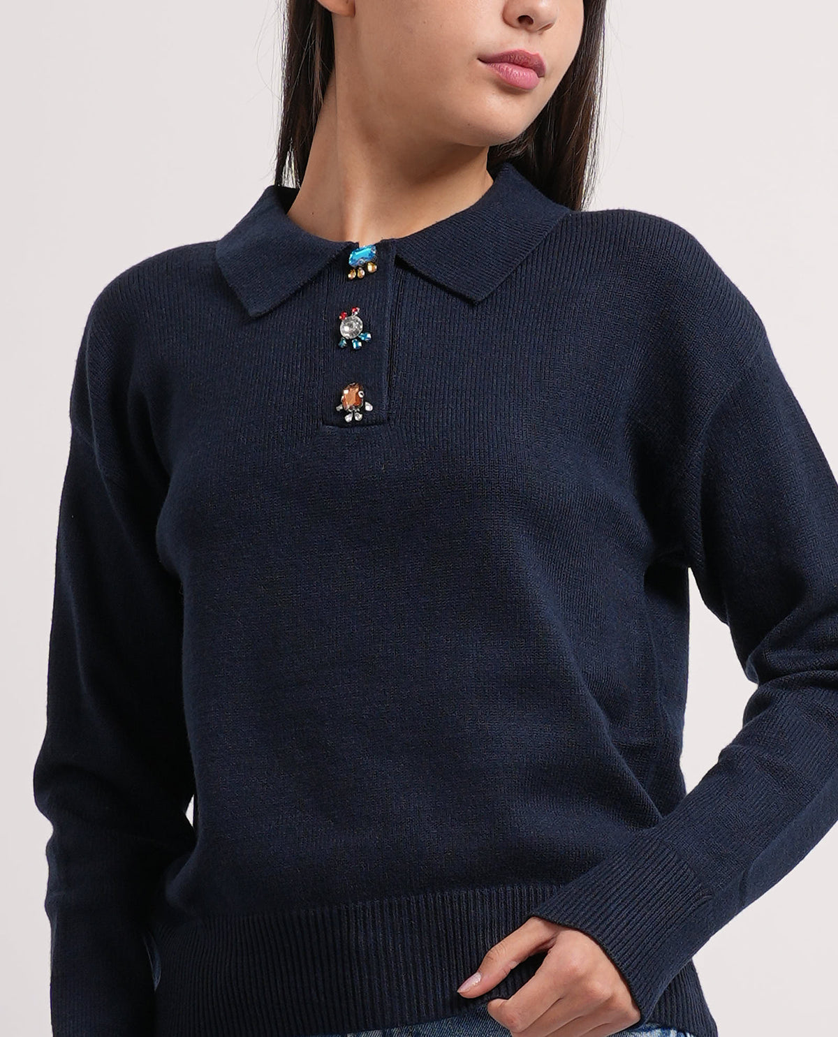 Maglia donna Settemezzo colletto a polo 