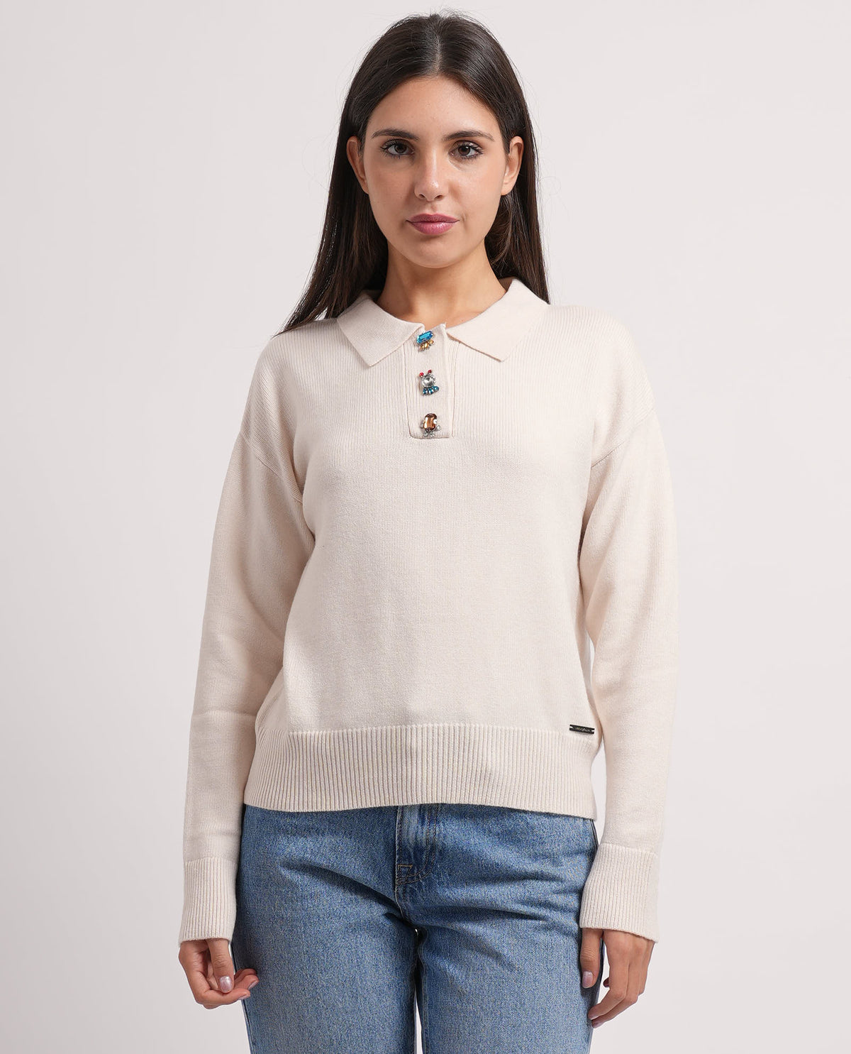 Maglia donna Settemezzo colletto a polo 