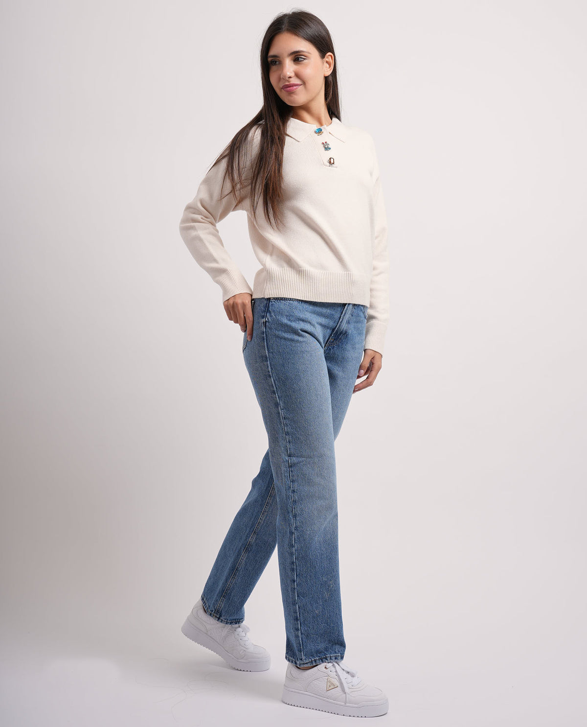 Maglia donna Settemezzo colletto a polo 