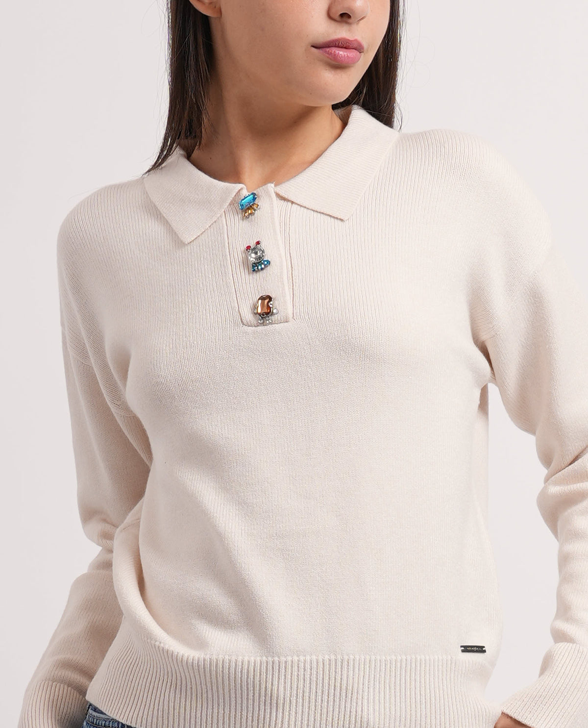 Maglia donna Settemezzo colletto a polo 
