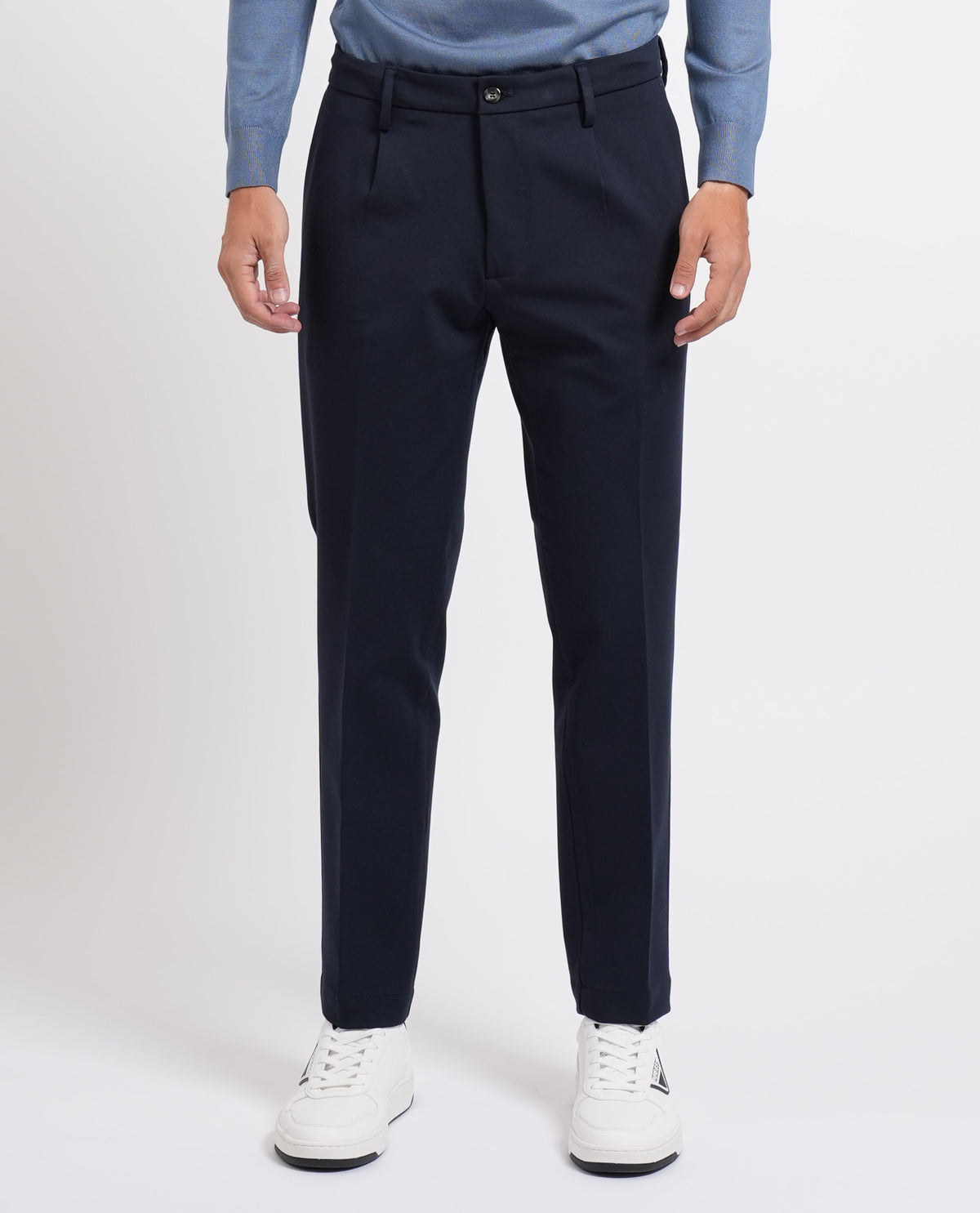 Pantaloni uomo Sette/Mezzo con pences ed elastico 