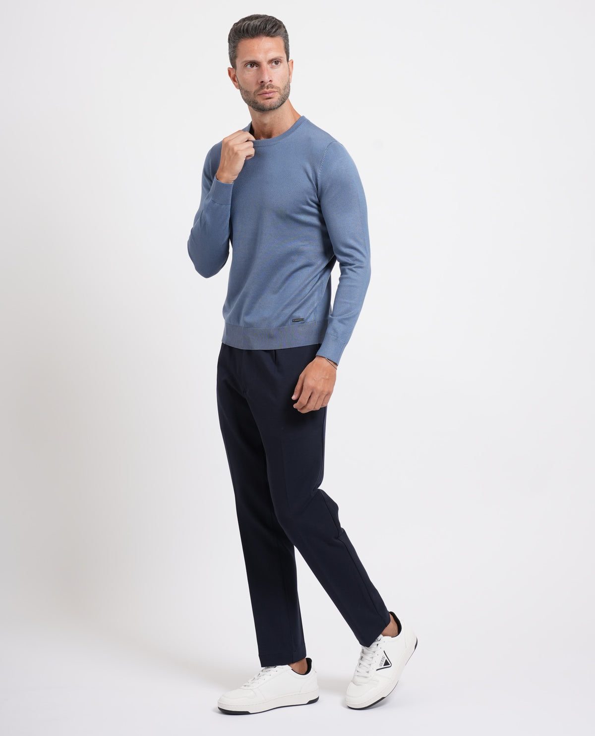 Pantaloni uomo Sette/Mezzo con pences ed elastico 