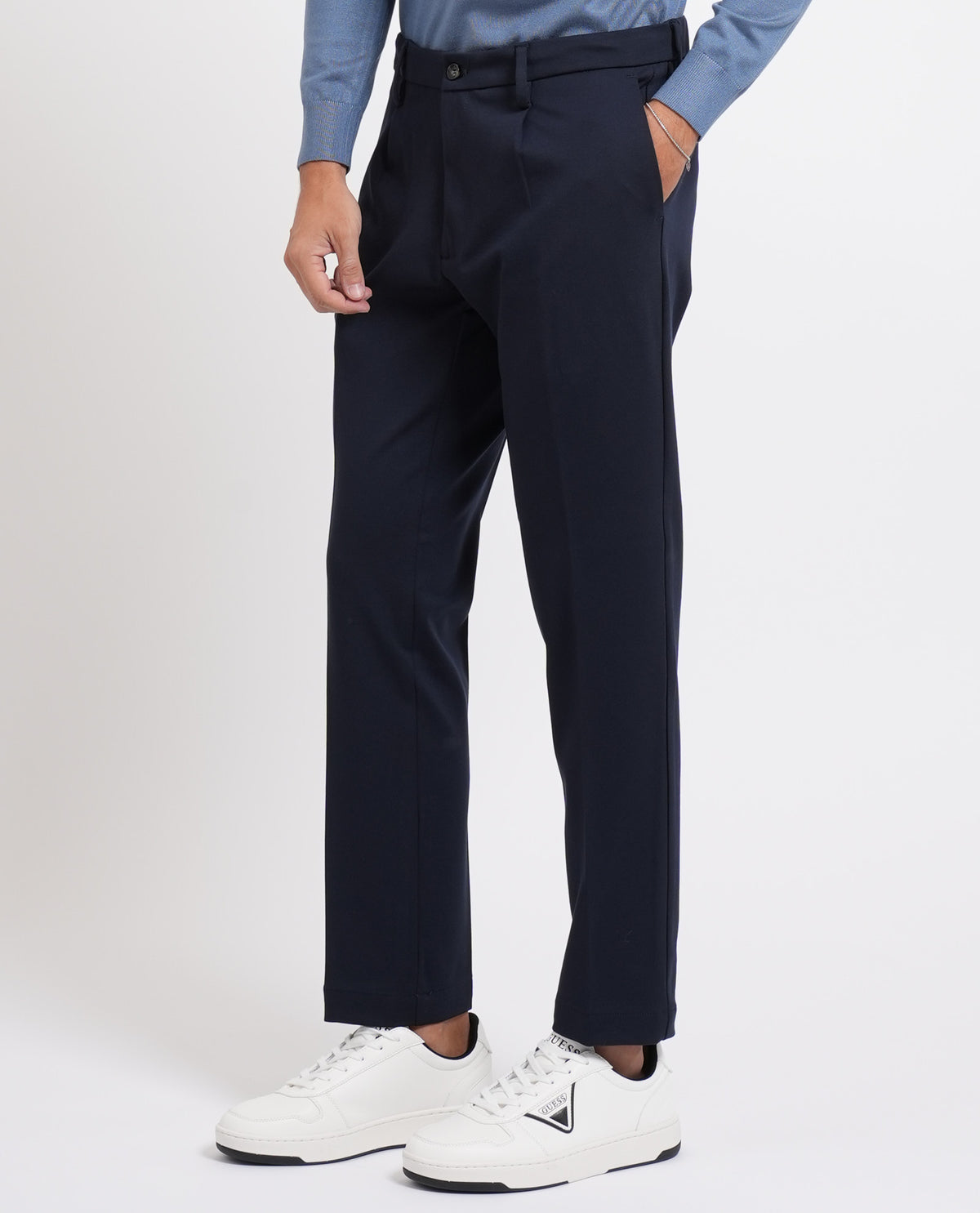 Pantaloni uomo Sette/Mezzo con pences ed elastico 