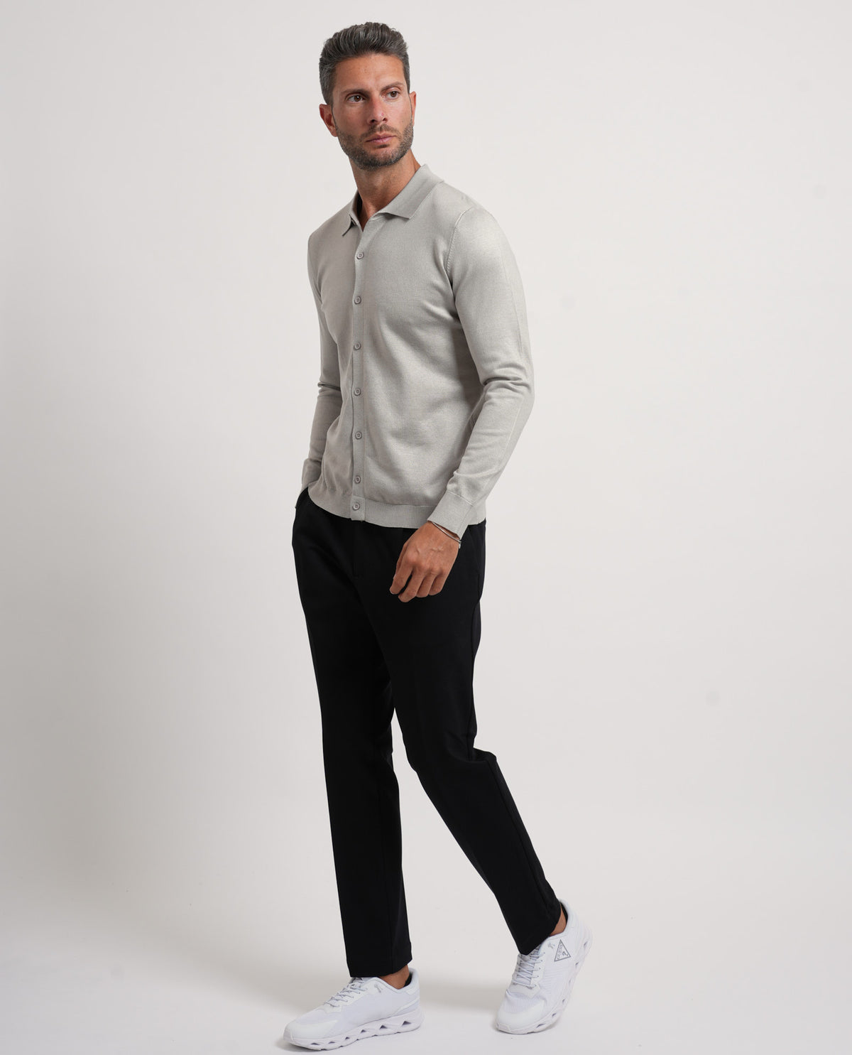 Pantaloni uomo Sette/Mezzo con pences ed elastico 