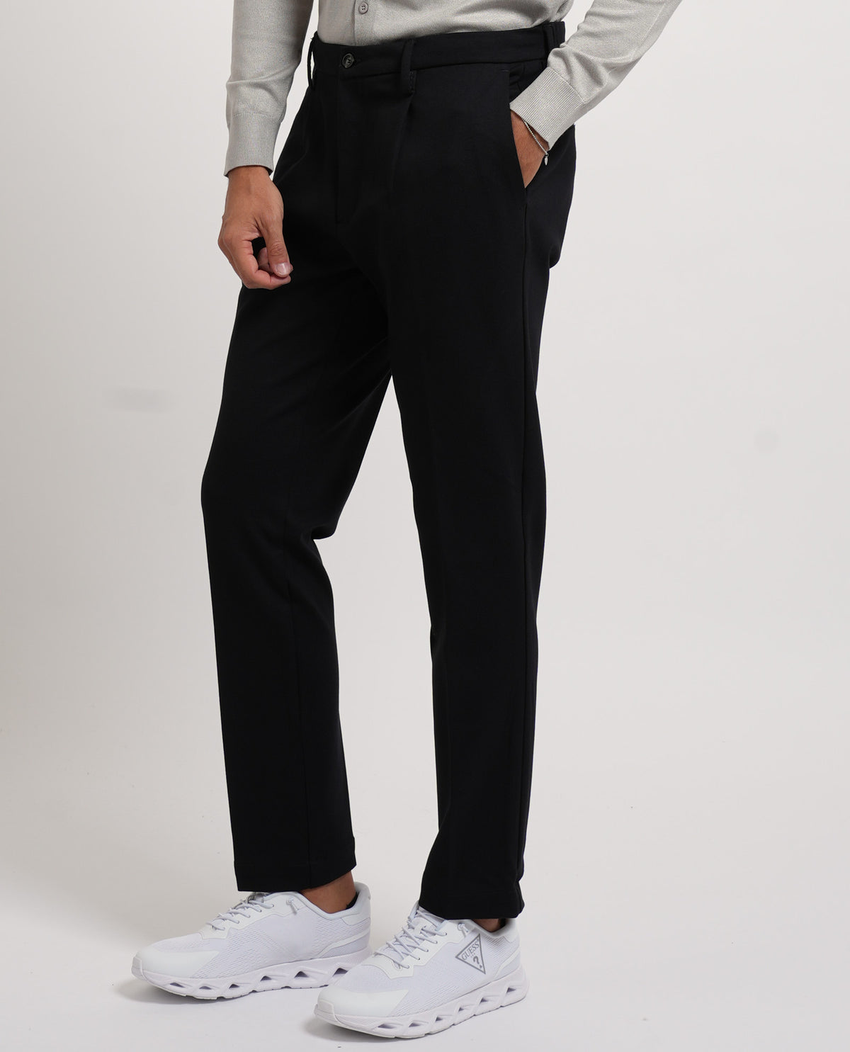 Pantaloni uomo Sette/Mezzo con pences ed elastico 