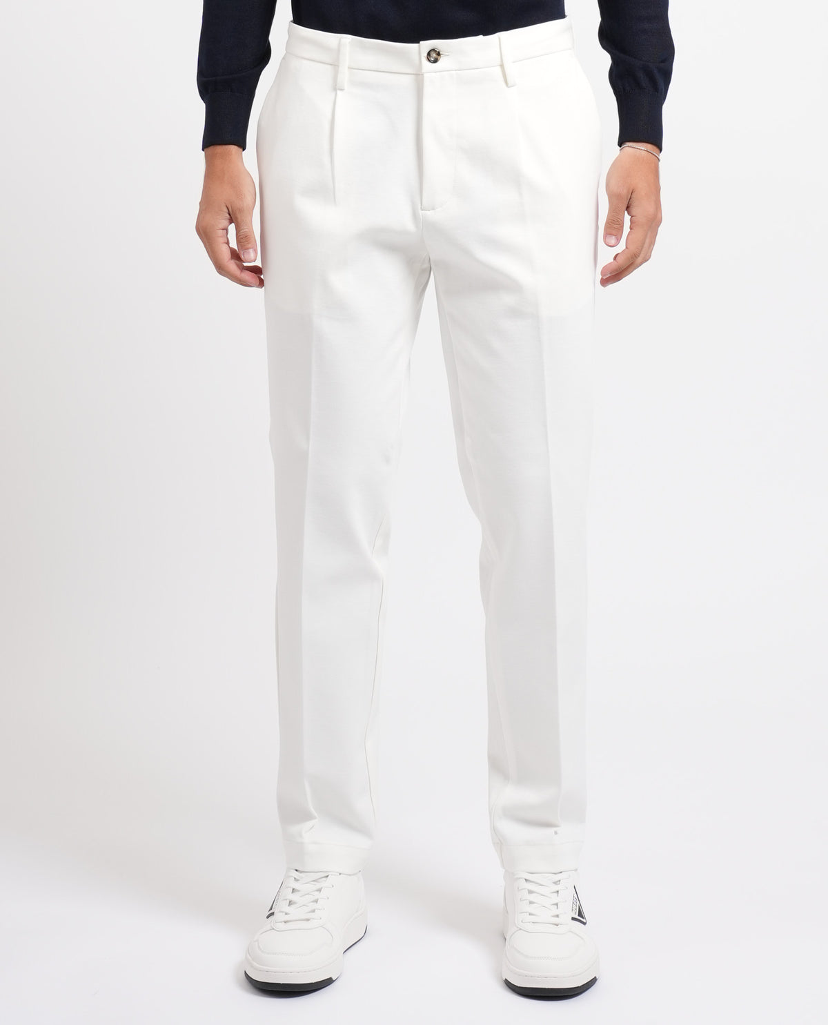 Pantaloni uomo Sette/Mezzo con pences ed elastico 
