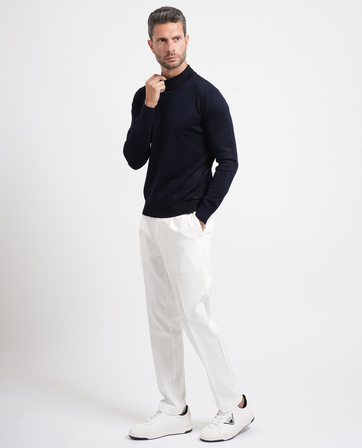 Pantaloni uomo Sette/Mezzo con pences ed elastico 
