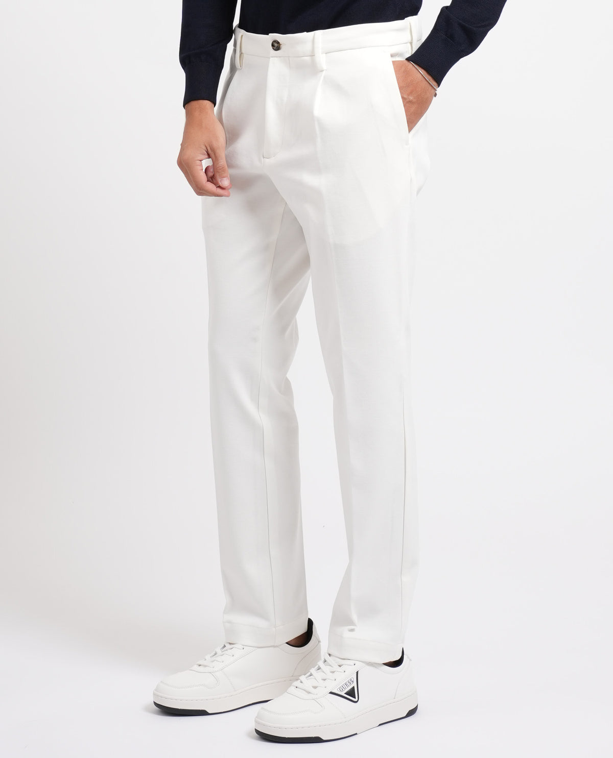 Pantaloni uomo Sette/Mezzo con pences ed elastico 