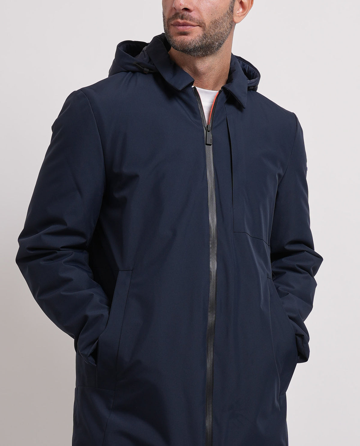 Giubbotto lungo Suns uomo con cappuccio e zip 