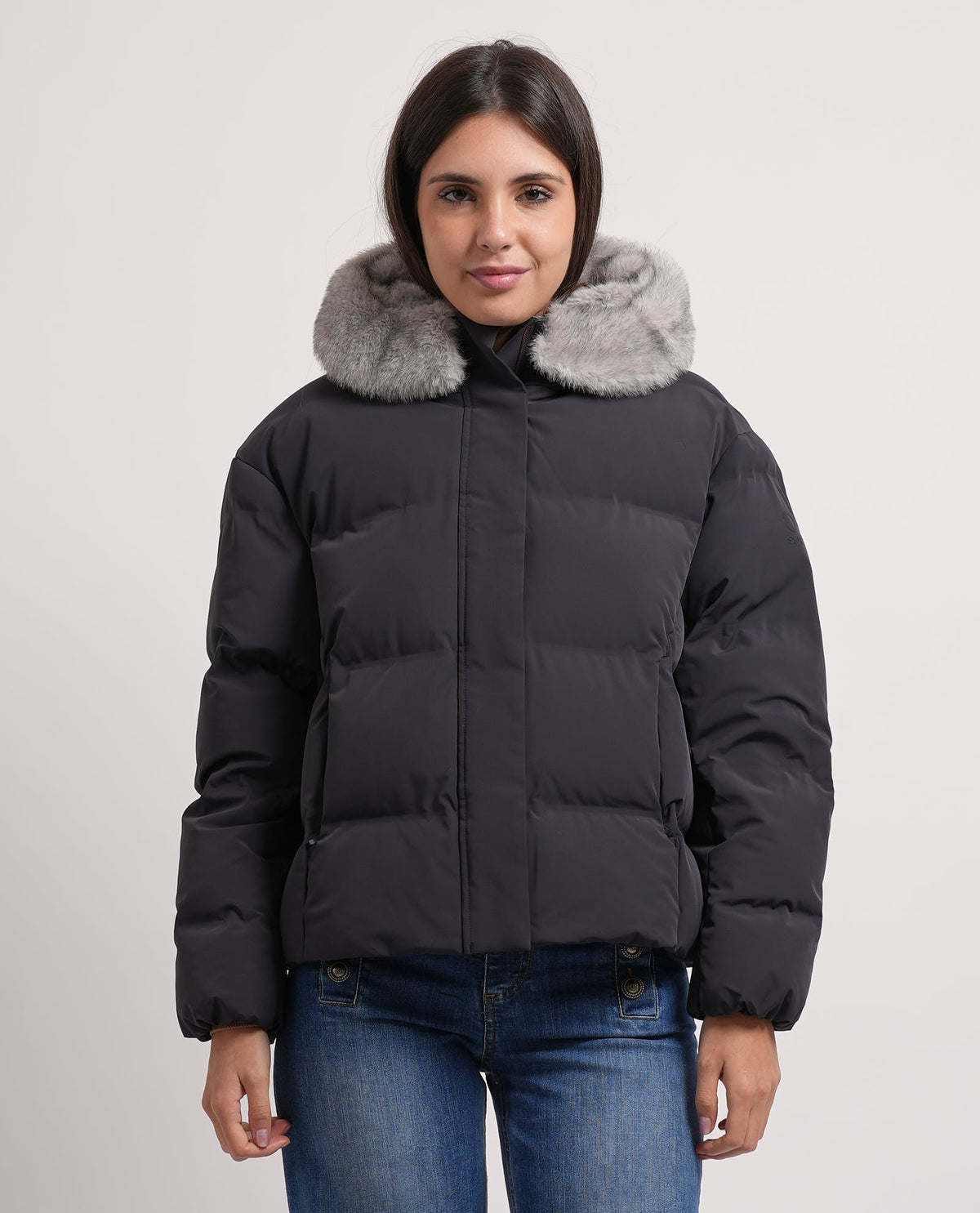Giubbotto donna Suns con cappuccio con pelliccia 