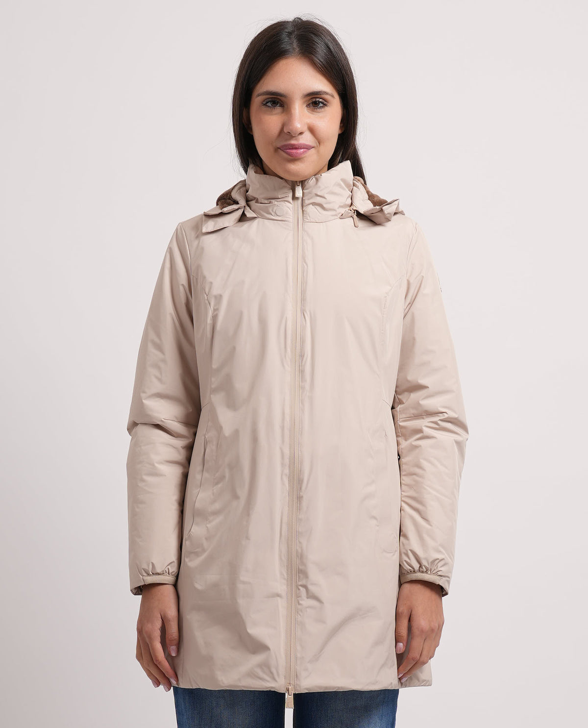 Giubbotto lungo Suns donna con cappuccio 